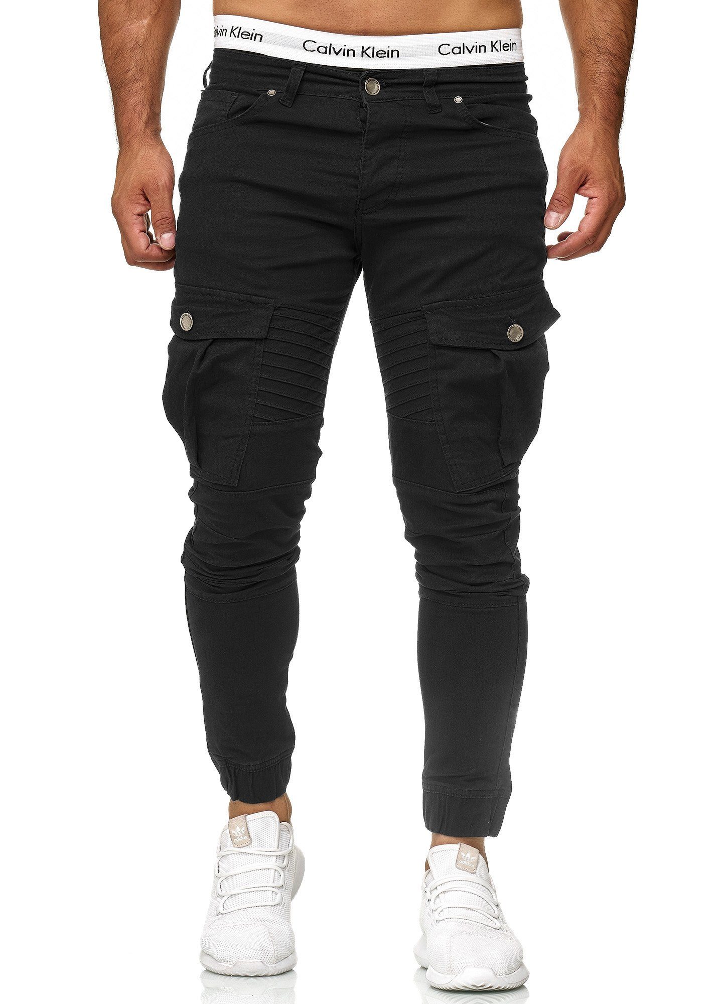 OneRedox Straight-Jeans 1042 (Chino 1-tlg) Freizeit Schwarz Business Cargohose Streetwear, Casual