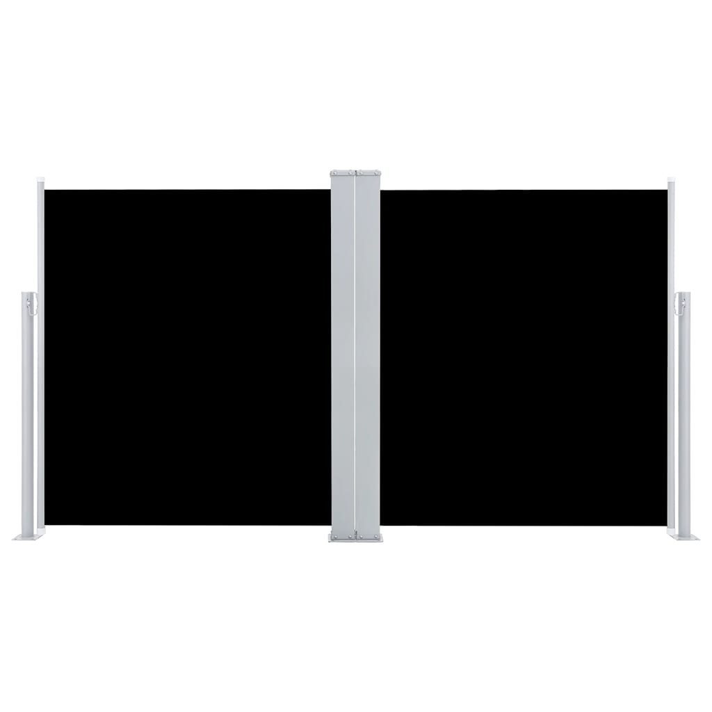 vidaXL Seitenmarkise Ausziehbare Seitenmarkise Schwarz 140 x 600 cm (1-St)