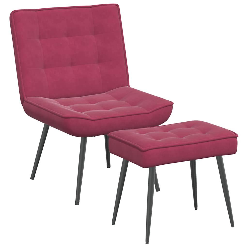 vidaXL Relaxsessel Relaxsessel mit Hocker Weinrot Samt (1-St) günstig online kaufen