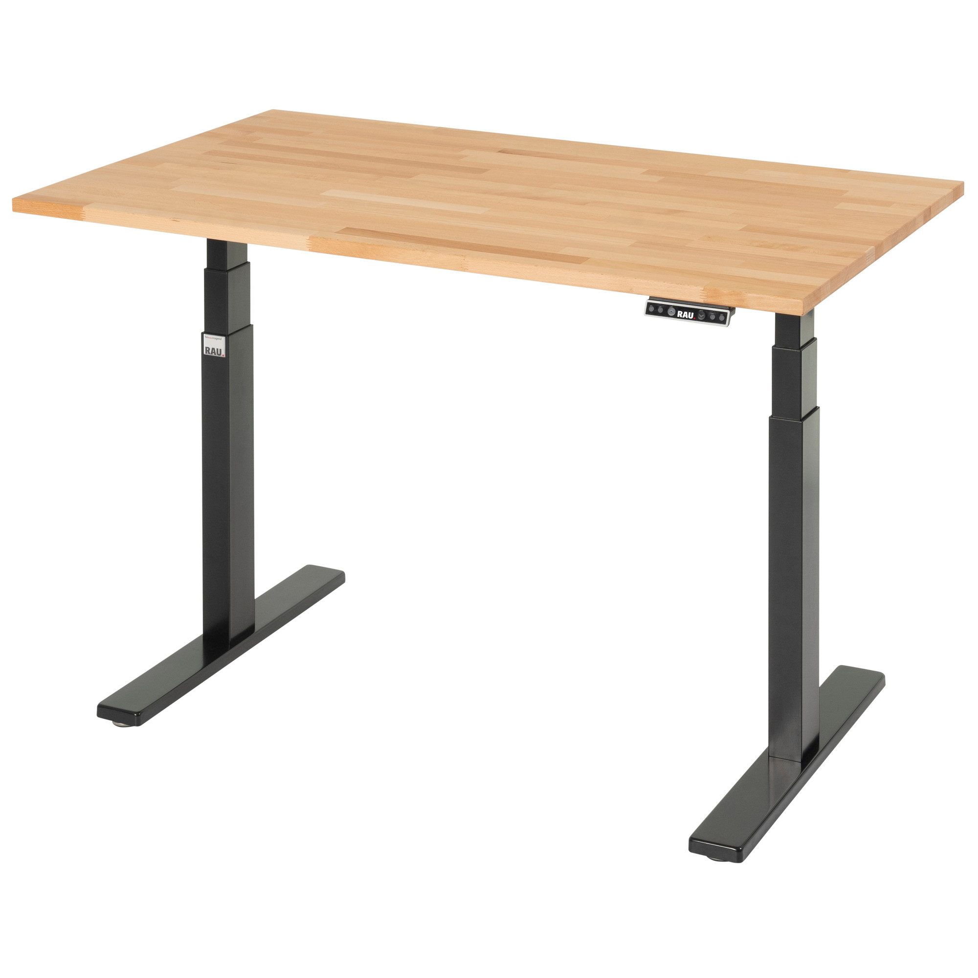 RAU Schreibtisch Schreibtisch adlatus 100 1250x800x650-1300 B-Platte schwarz