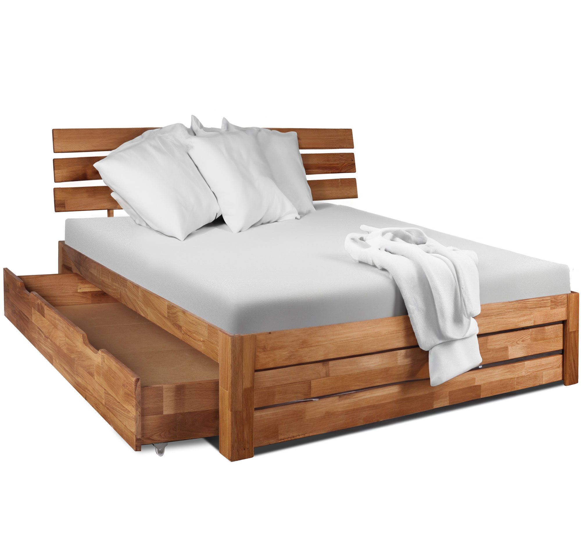 Homeline Bettgestell 180x200 Massiv Bett Geölt günstig online kaufen