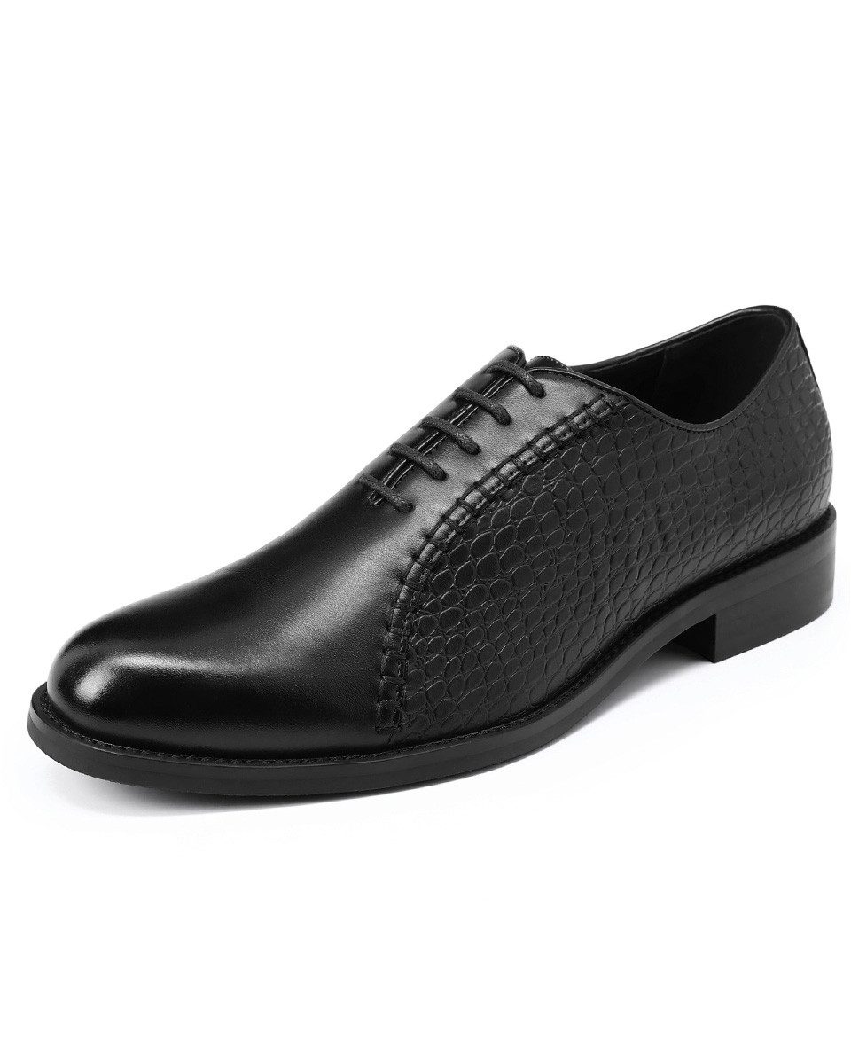 Allthemen Schnürschuh Herren Business Schnürschuhe mit Krokoprägung Klassisch Oxford