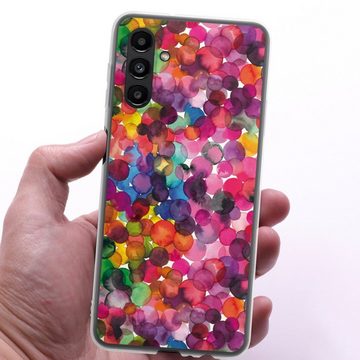 DeinDesign Handyhülle bunt Punkte Wasserfarbe Overlapped Watercolor Dots, Samsung Galaxy A13 5G Silikon Hülle Bumper Case Handy Schutzhülle
