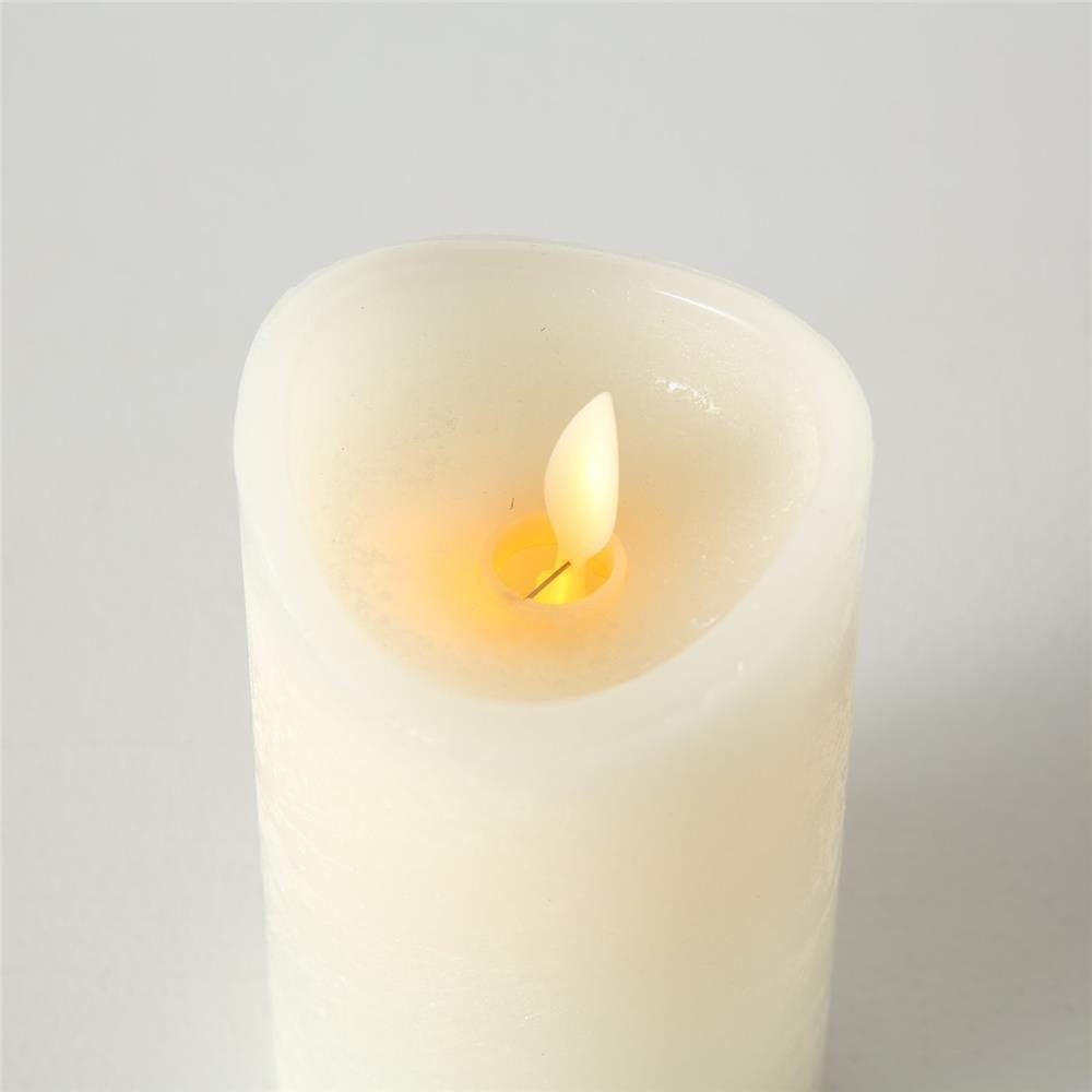 BOLTZE LED-Kerze Bino 10 cm, Cremeweiß flammenlose Stumpenkerze batteriebetrieben