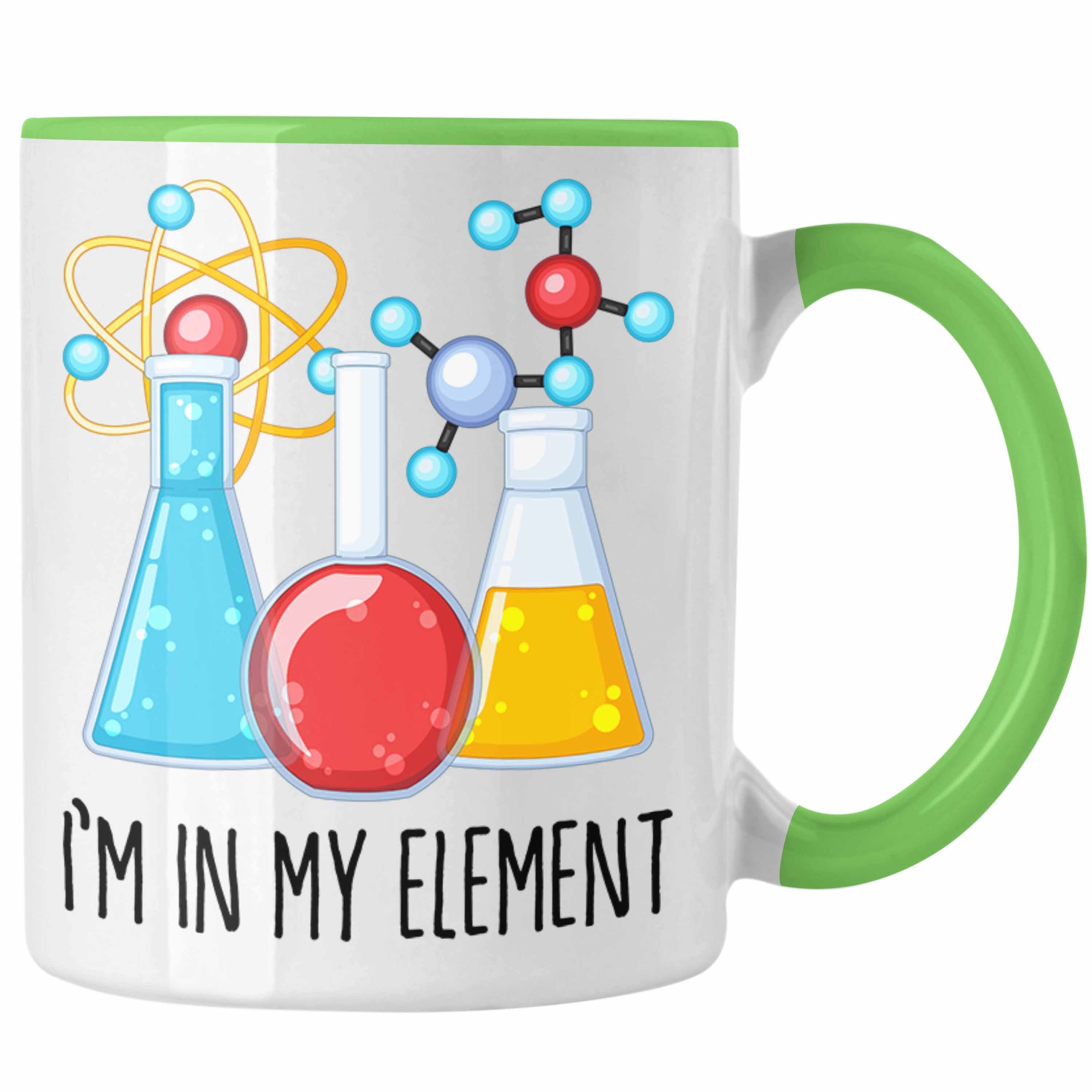 Trendation Tasse Chemiker Tasse Geschenk Im In My Element Kaffeetasse Chemie Student Le Grün