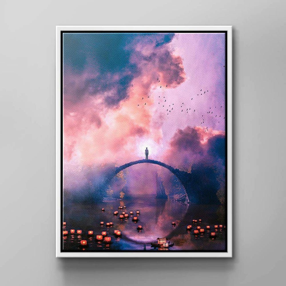 DOTCOM Rahmen weißer Leinwandbild, CANVAS Wandbilder Moderne DOTCOMCANVAS® von