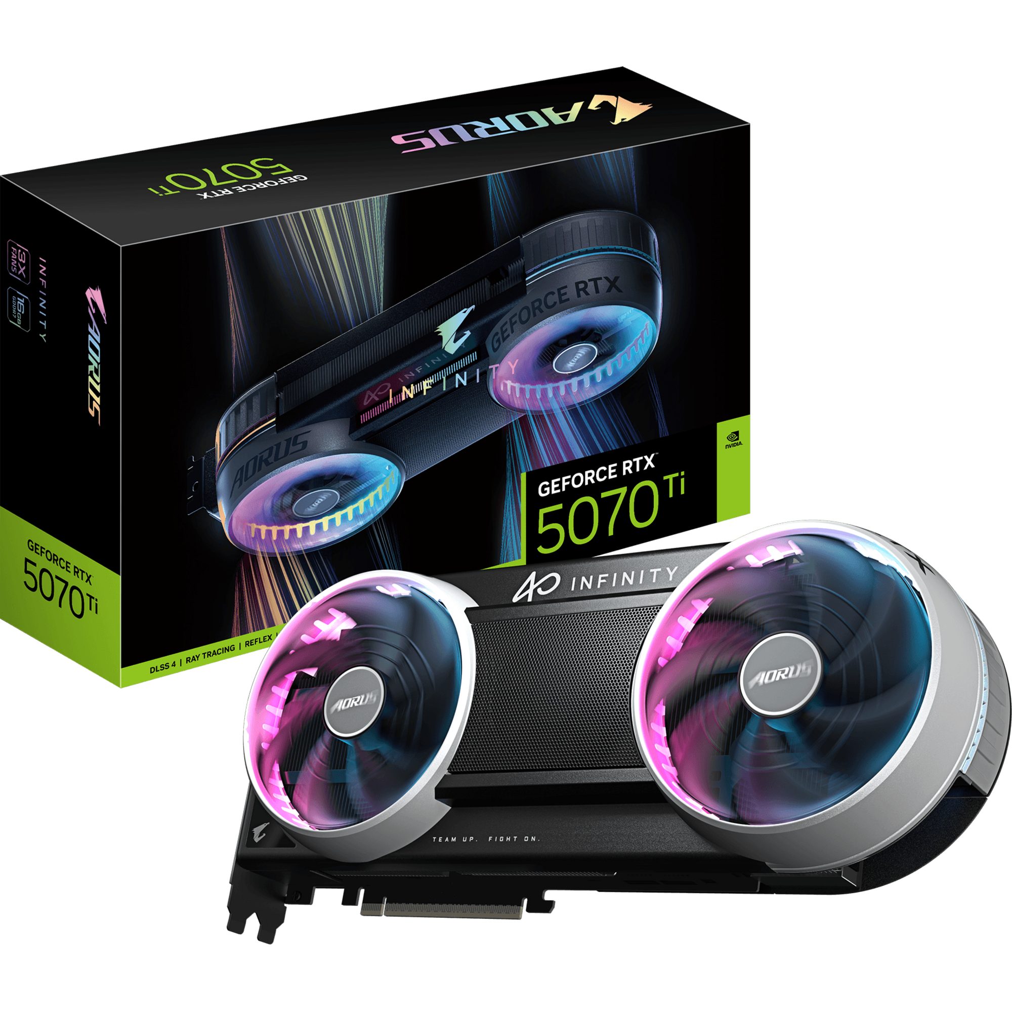 Gigabyte GIGABYTE GeForce RTX 5070 Ti AORUS INFINITY 16G, Grafikkarte, (DLSS 5 Grafikkarte (16 GB, DLSS 5, 3x DisplayPort, 1x HDMI 2.1)