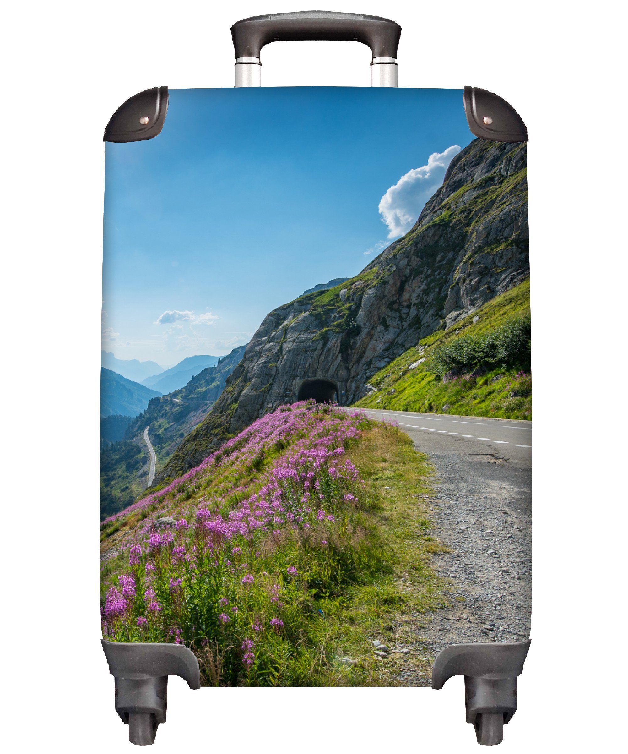 MuchoWow Handgepäckkoffer Schweiz - Alpen - Natur, 4 Rollen, Reisetasche mit rollen, Handgepäck für Ferien, Trolley, Reisekoffer