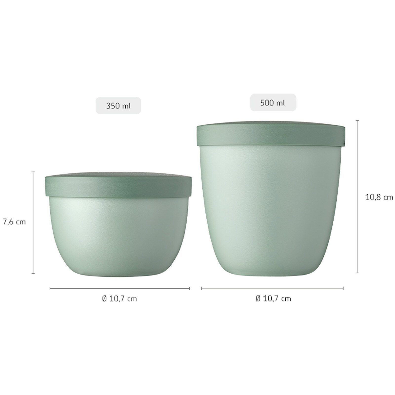 Mepal Lunchbox Ellipse Snackpots 350 & 500 ml 2er Set, Kunststoff, (2-tlg), Spülmaschinengeeignet, Mikrowellengeeignet (ohne Deckel)