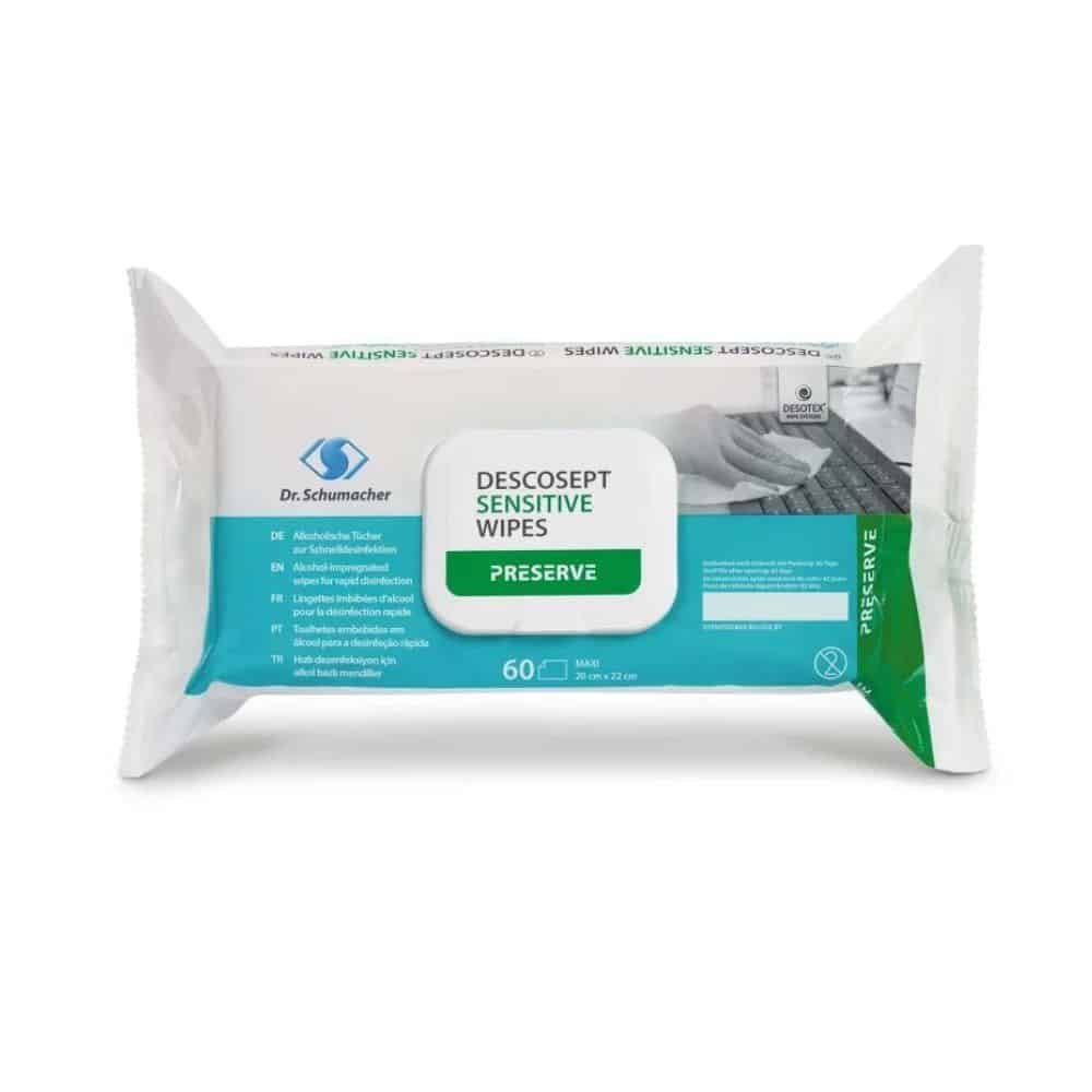 Dr. Schumacher Feuchttücherbox Dr. Schumacher Descosept Sensitive Wipes 20x22cm Softpack