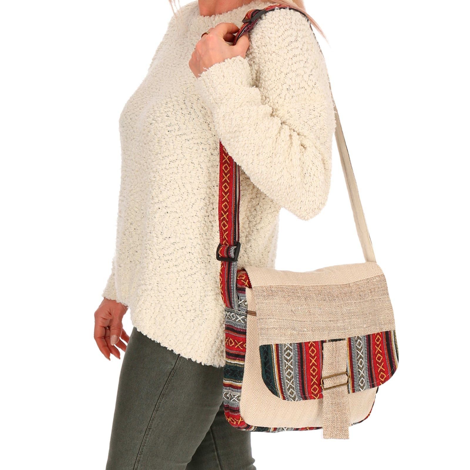 Schultertasche Hanf Schultertasche Umhängetasche Messenger Bag Nachhaltig Fair Hanf