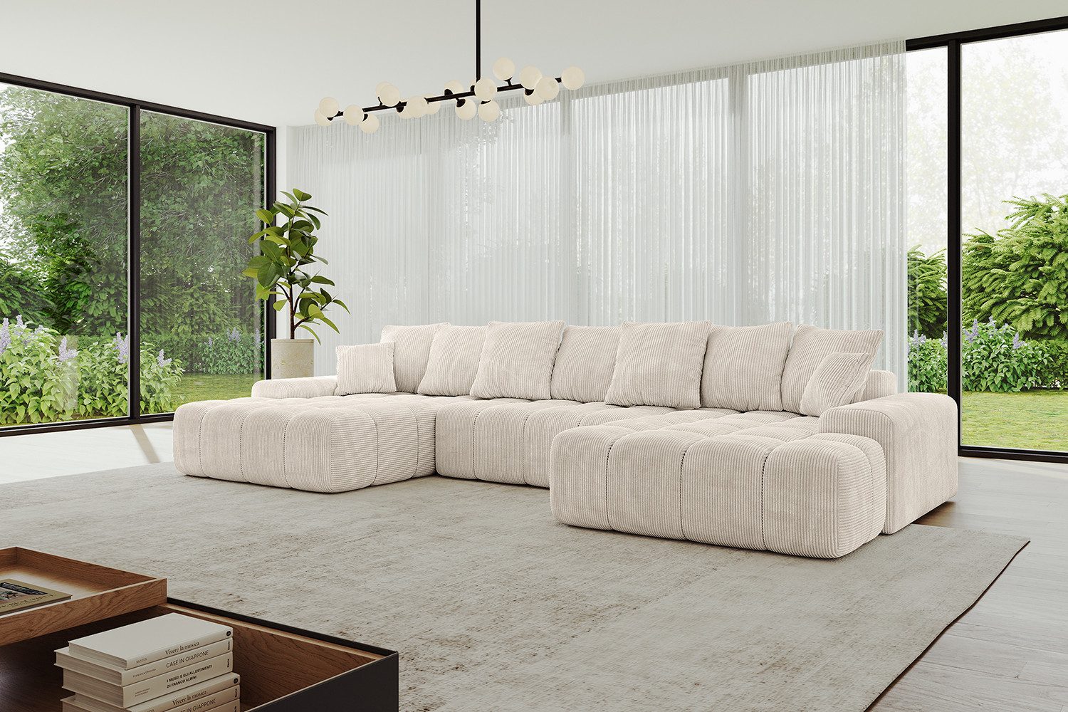 ALTDECOR Wohnlandschaft ENSI-U, Sofa Praktische Bequeme Funktionsecke Couch L-Form Eckcouch, Corner Sofa L-Form Vielseitige Sofa Wohnlandschaft Wohnzimmer