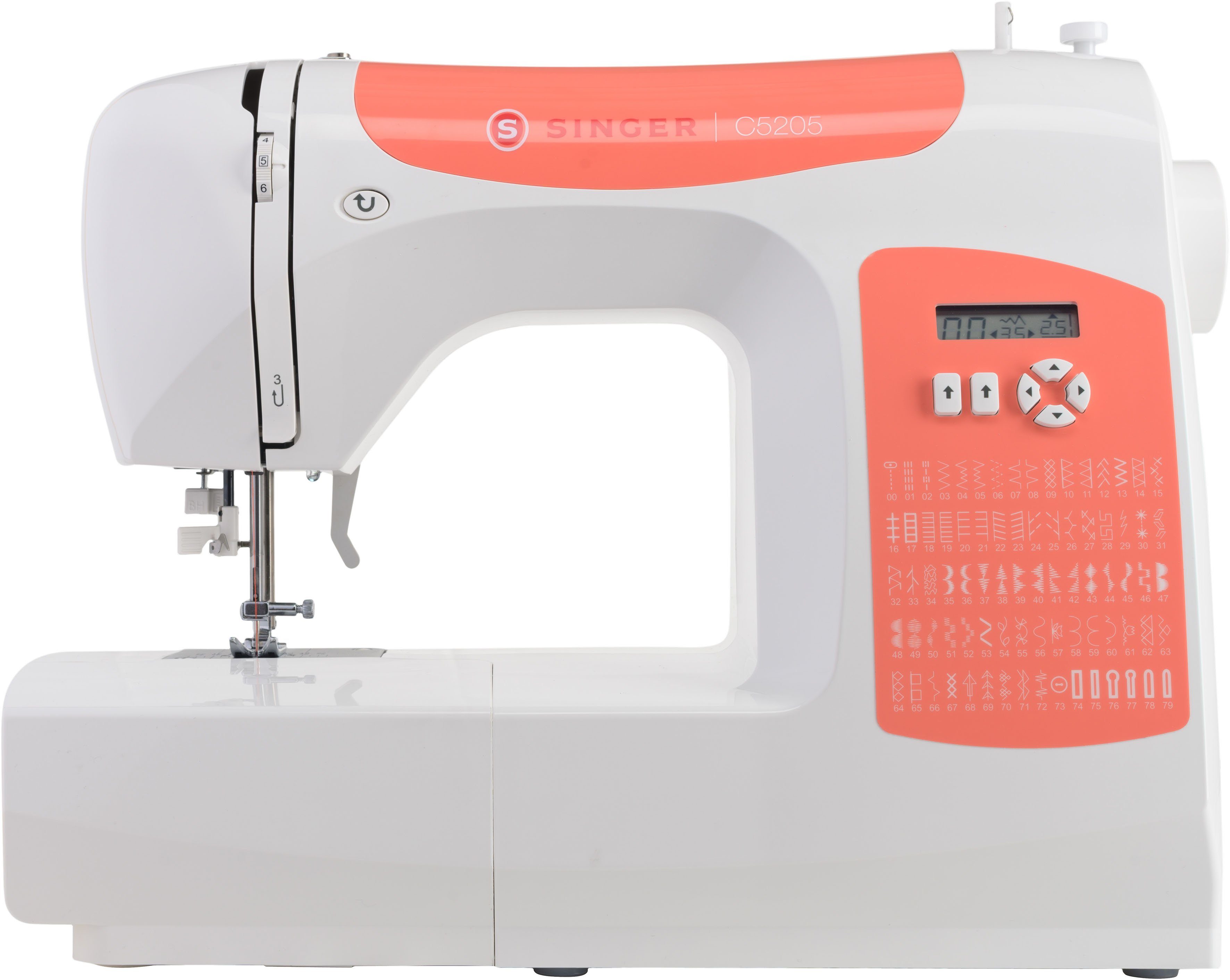 60 Singer Orange, Programme C5205 Computer-Nähmaschine