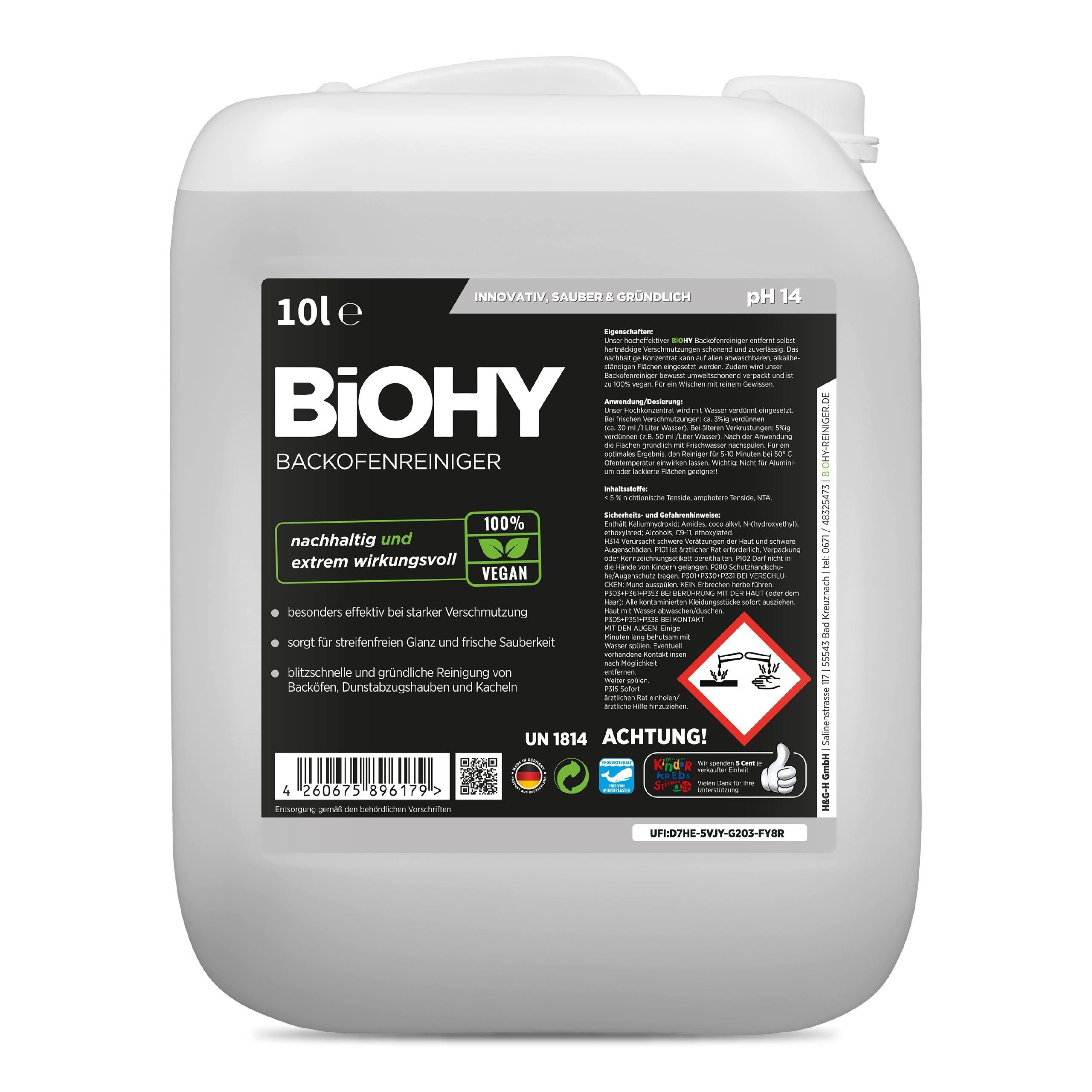 BiOHY Backofenreiniger 1 x 10 Liter Kanister Vollwaschmittel (1-St)