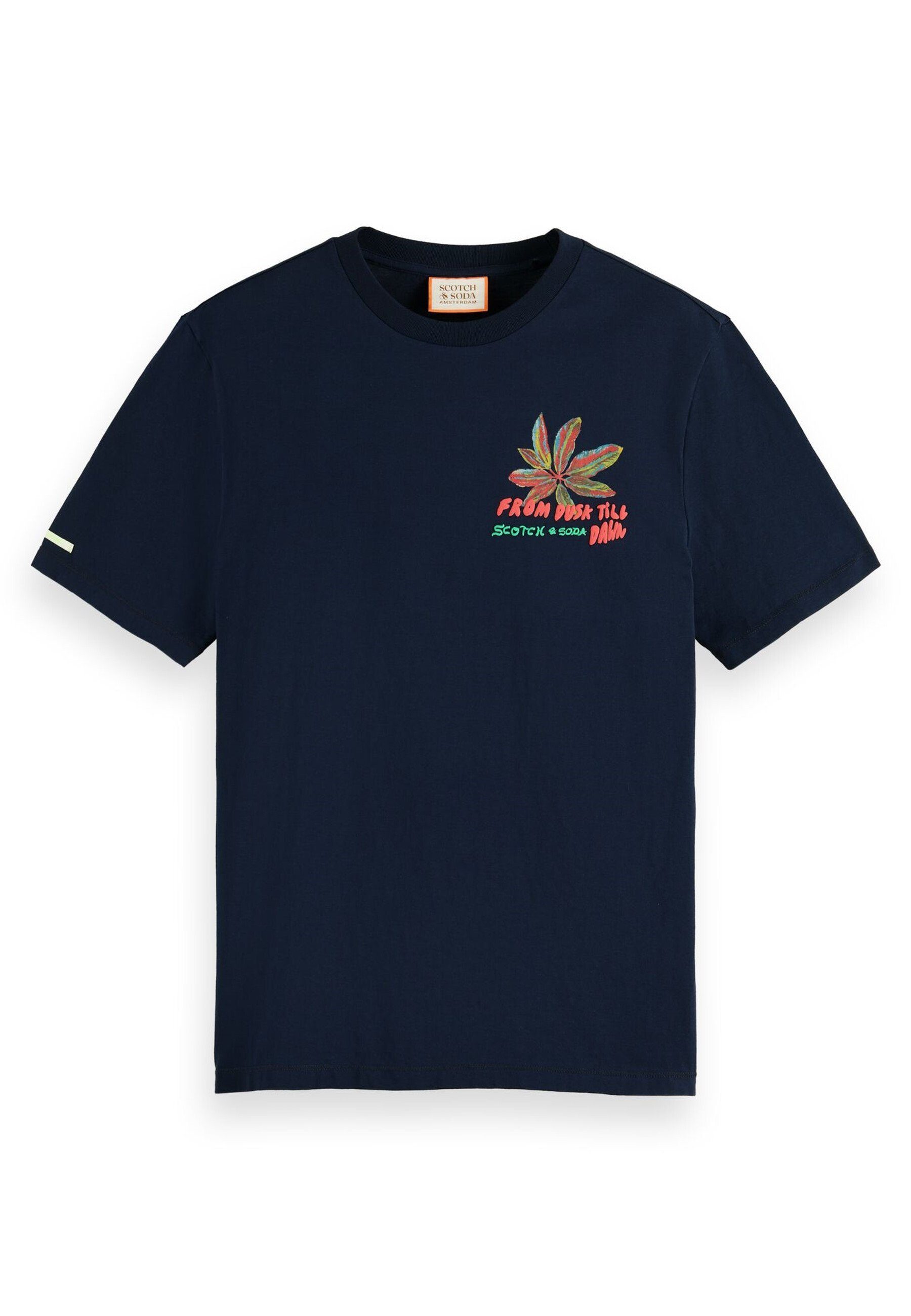 Scotch & Soda T-Shirt Shirt Kurzarmshirt Festival mit Rundhalsausschnitt (1-tlg) blau