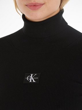 Calvin Klein Jeans Strickkleid BADGE ROLL NECK SWEATER DRESS