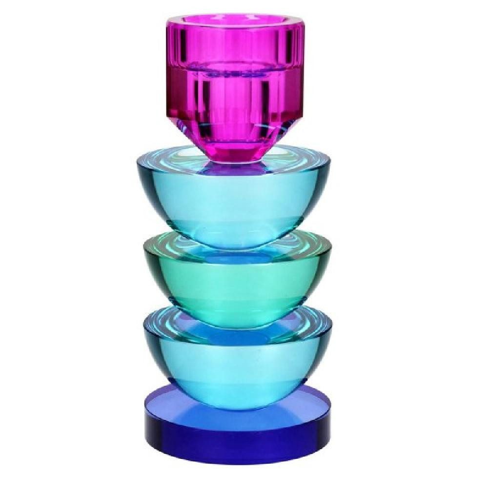 Giftcompany Kerzenhalter Kerzenhalter Sari Rund Blau Grün Lila (17,5cm)