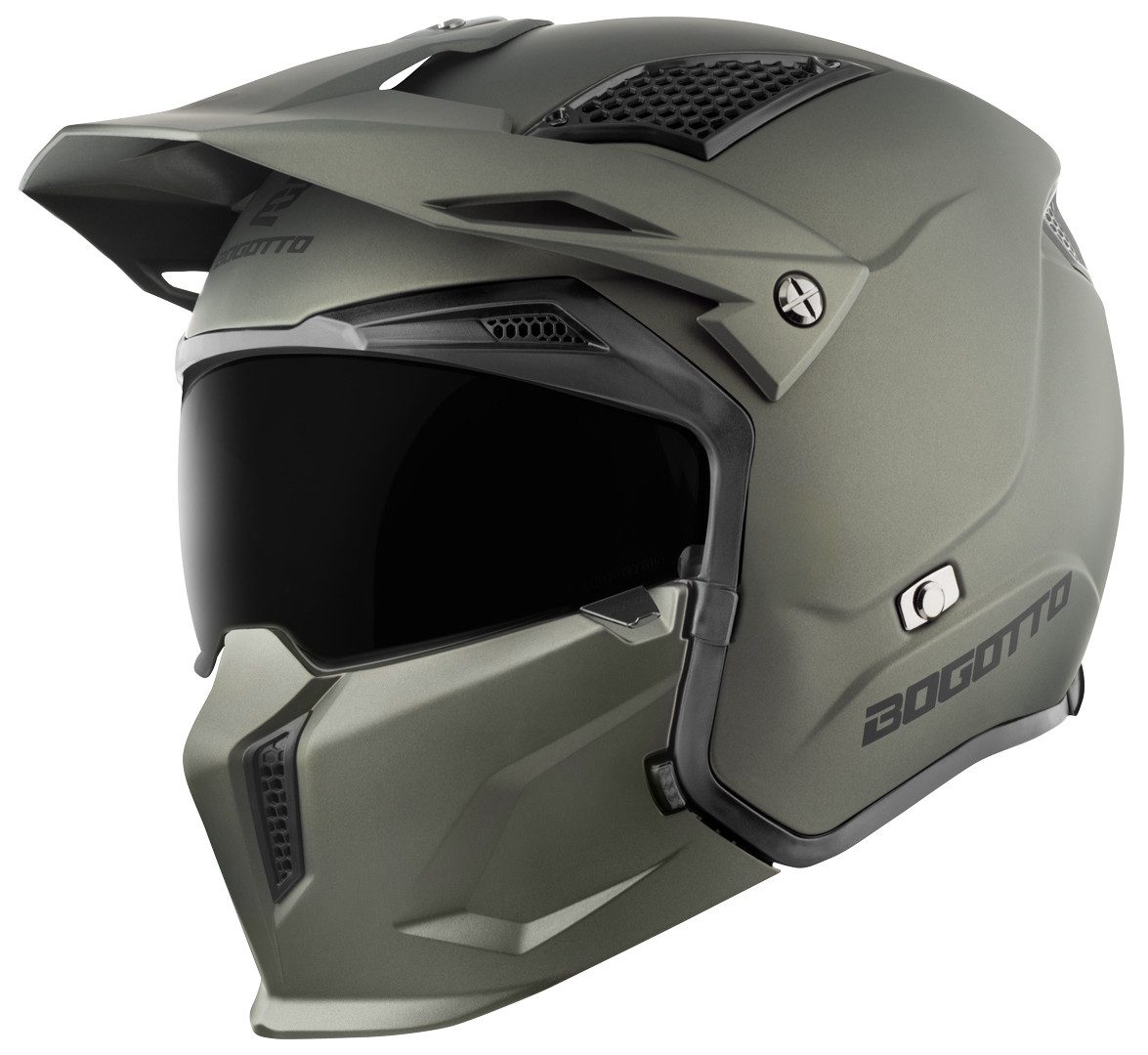 Bogotto Motorradhelm Radic 22.06 Helm, Herausnehmbares Innenfutter,integriertes Sonnenvisier – Bild 2 von 5