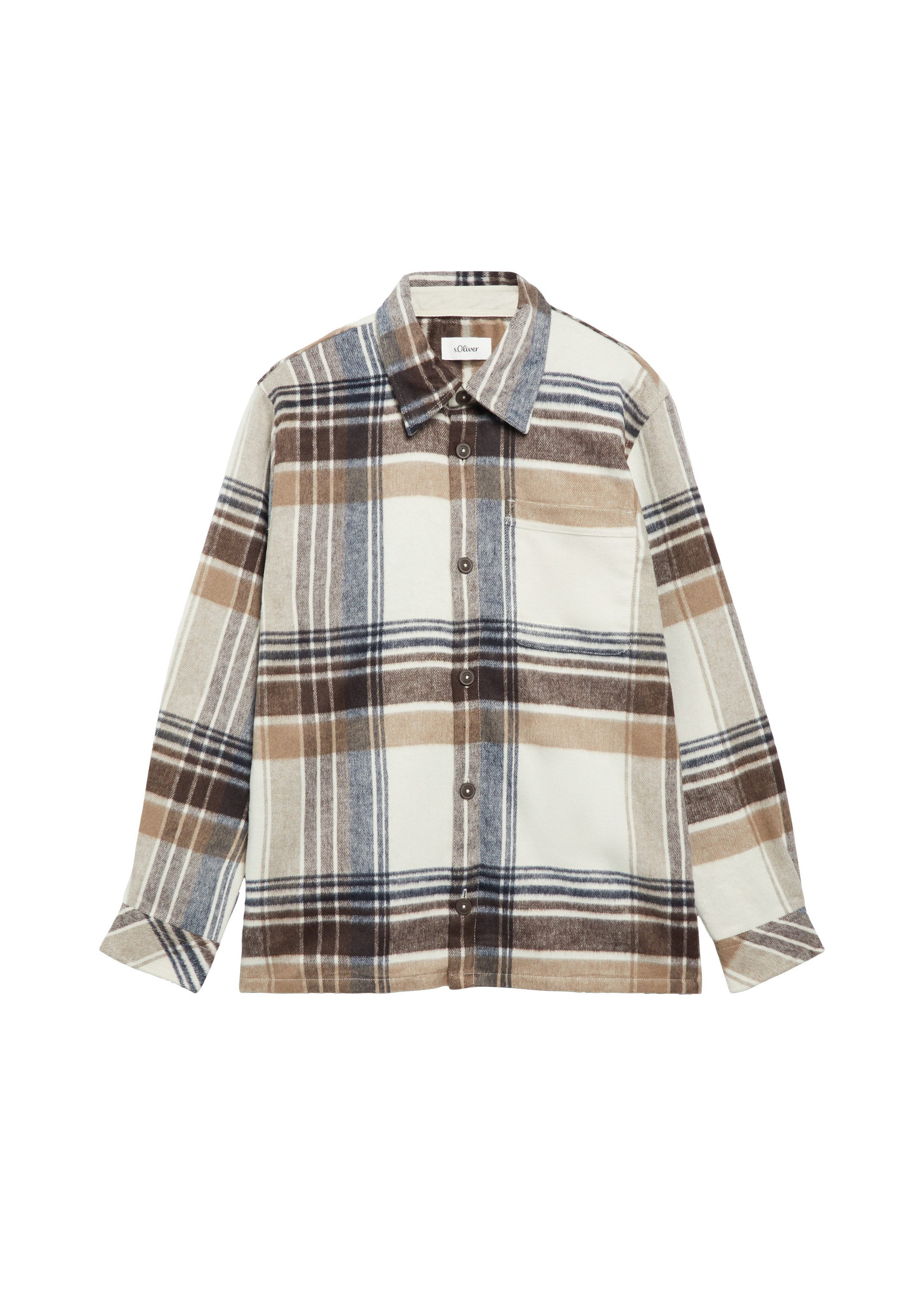 s.Oliver Hemdjacke Hemd Kariertes Overshirt mit aufgesetzten Taschen