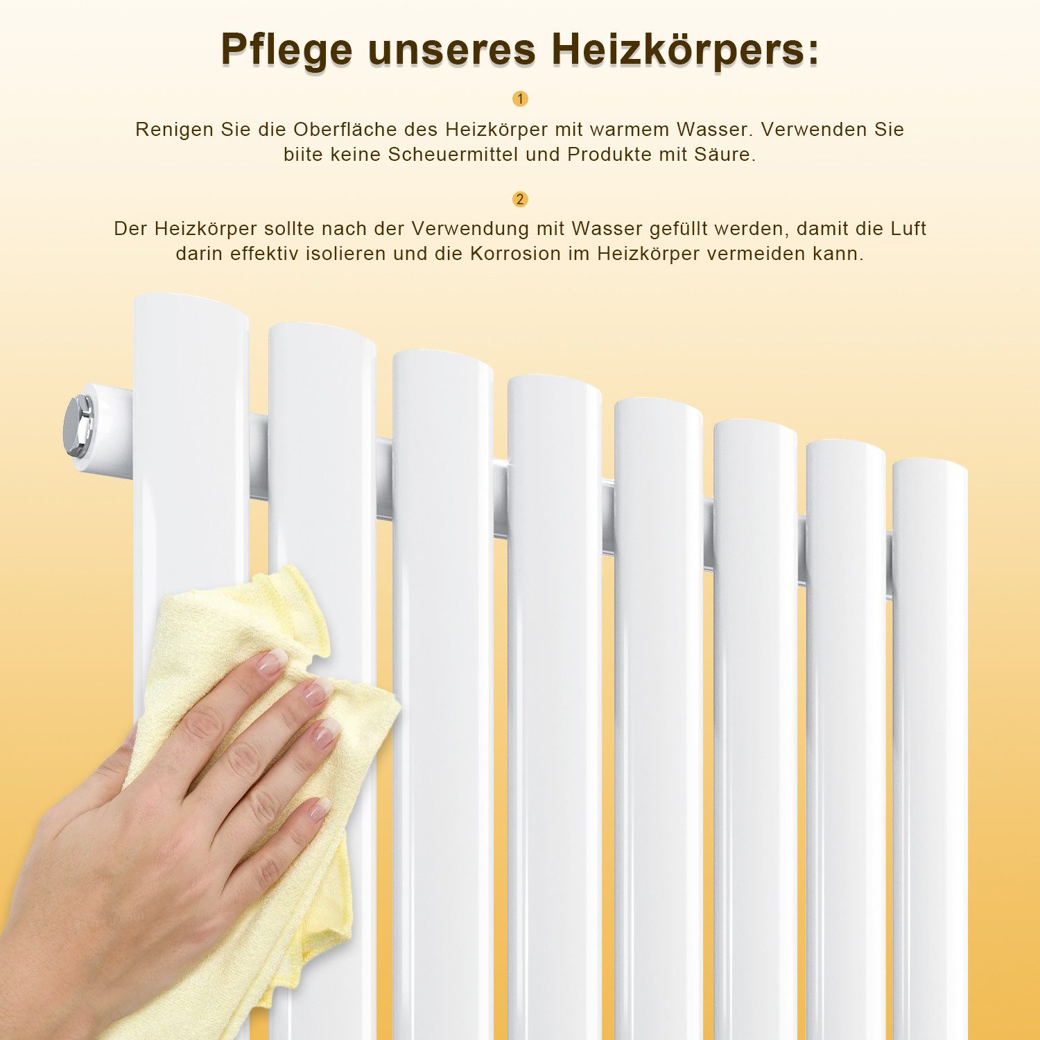 SONNI Badheizkörper Heizkörper Design Röhren Heizung modern, Weiß – Bild 5 von 5