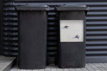 MuchoWow Wandsticker Zwei kleine Schildkröten (1 St), Mülleimer-aufkleber, Mülltonne, Sticker, Container, Abfalbehälter