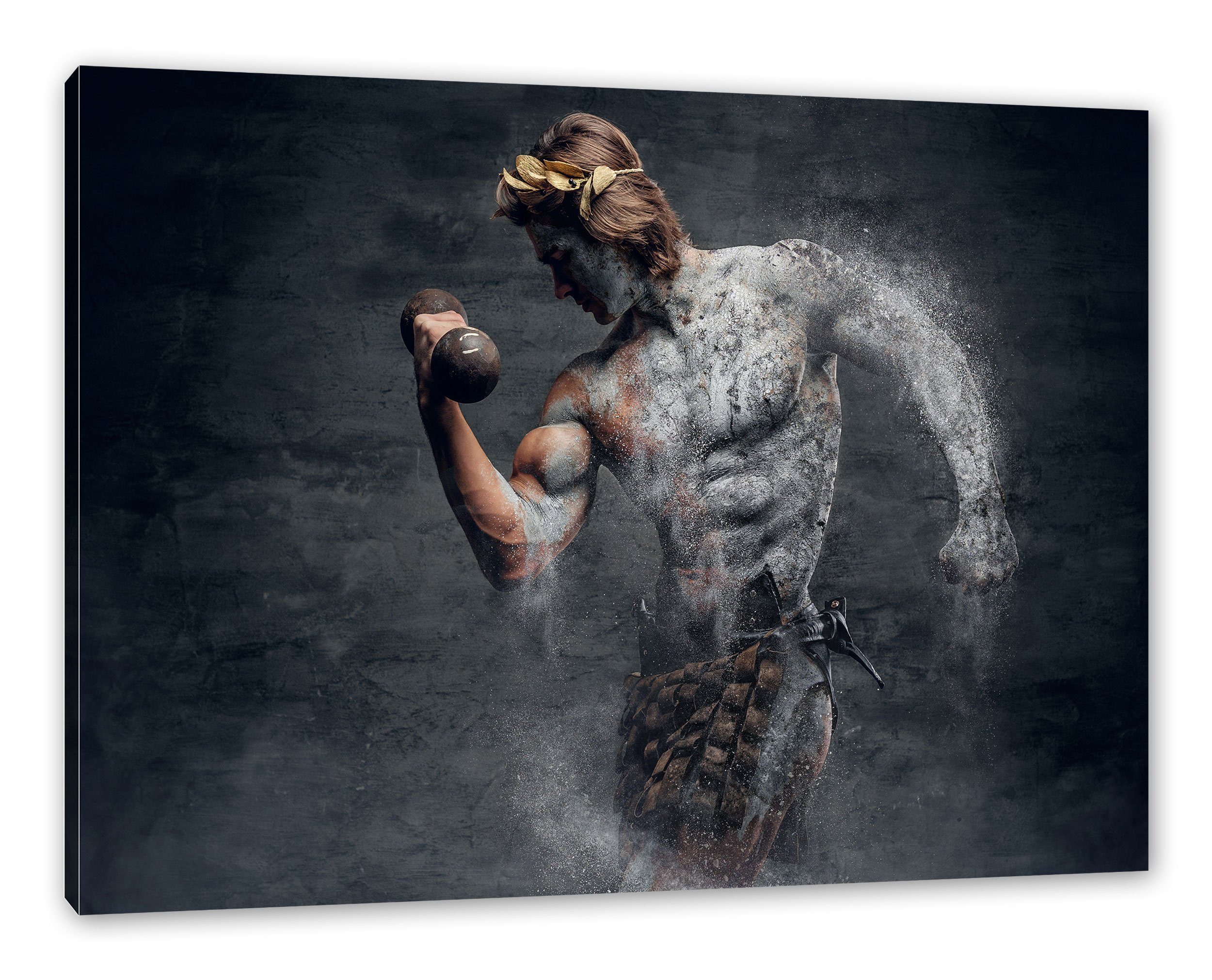 Pixxprint Leinwandbild antiker männlicher Sportler, bespannt, fertig Sportler inkl. antiker Zackenaufhänger St), (1 Leinwandbild männlicher