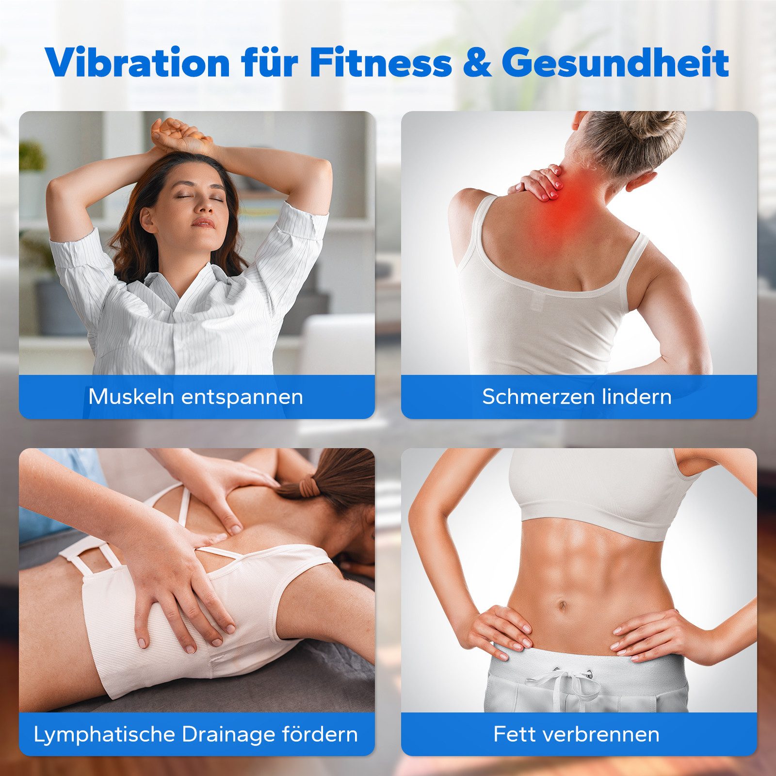 MERACH Vibrationsplatte Mini-Vibrationsplattform mit LED-Display, 100 W, 10 Intensitätsstufen, mit Fernbedienung, für Ganzkörpertraining zu Hause, bis 150 kg