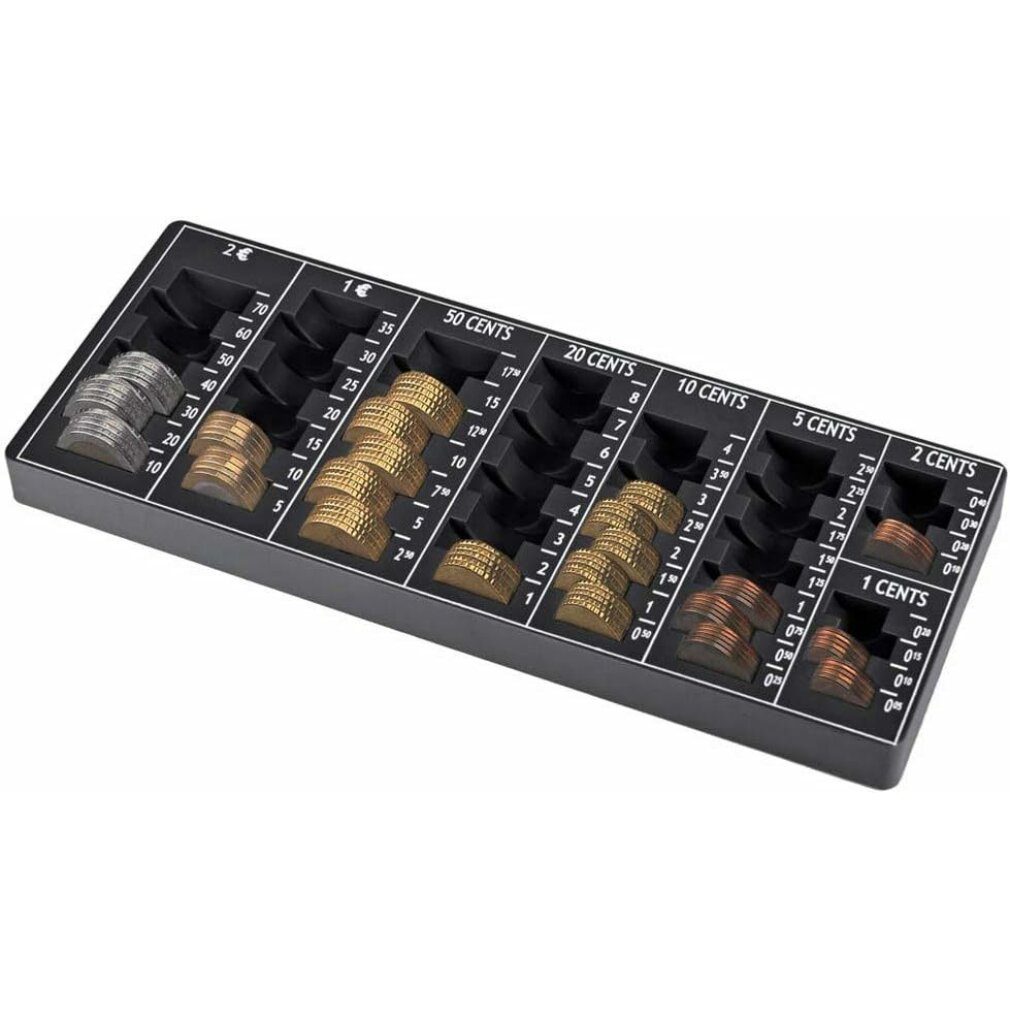 PAVO Geldkassette Zählbrett EURO 12 inch schwarz Kunststoff-Gehäuse