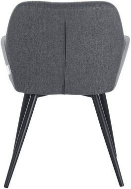 Woltu Esszimmerstuhl (4 St), Design Stuhl mit Armlehne, Leinen, Metall