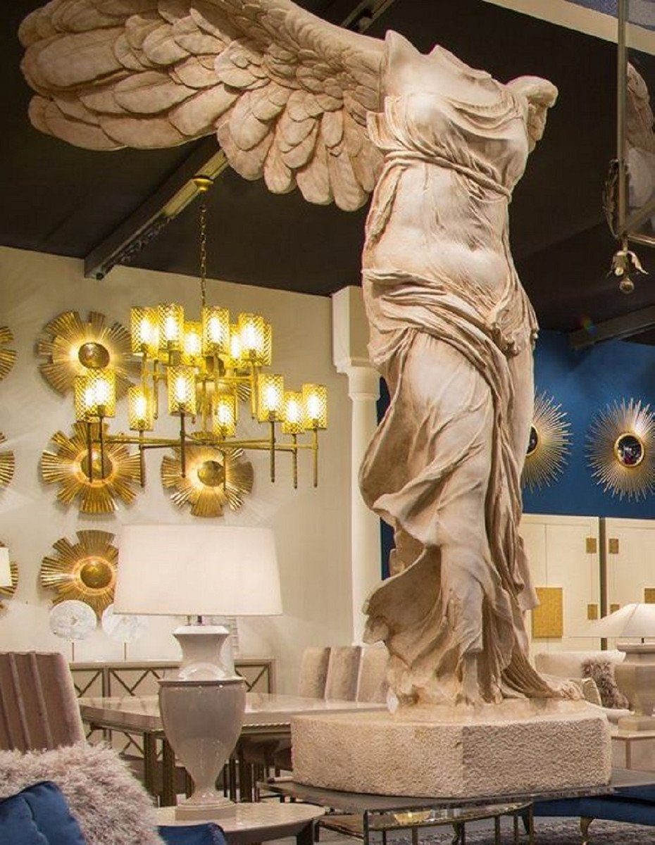 Casa Padrino Skulptur Luxus Jugendstil Skulptur Beige 106 x 98 x H. 320 cm - Handgefertigte Keramik Statue - Garten Deko Figur - Hotel Deko - Barock & Jugendstil Deko Accessoires