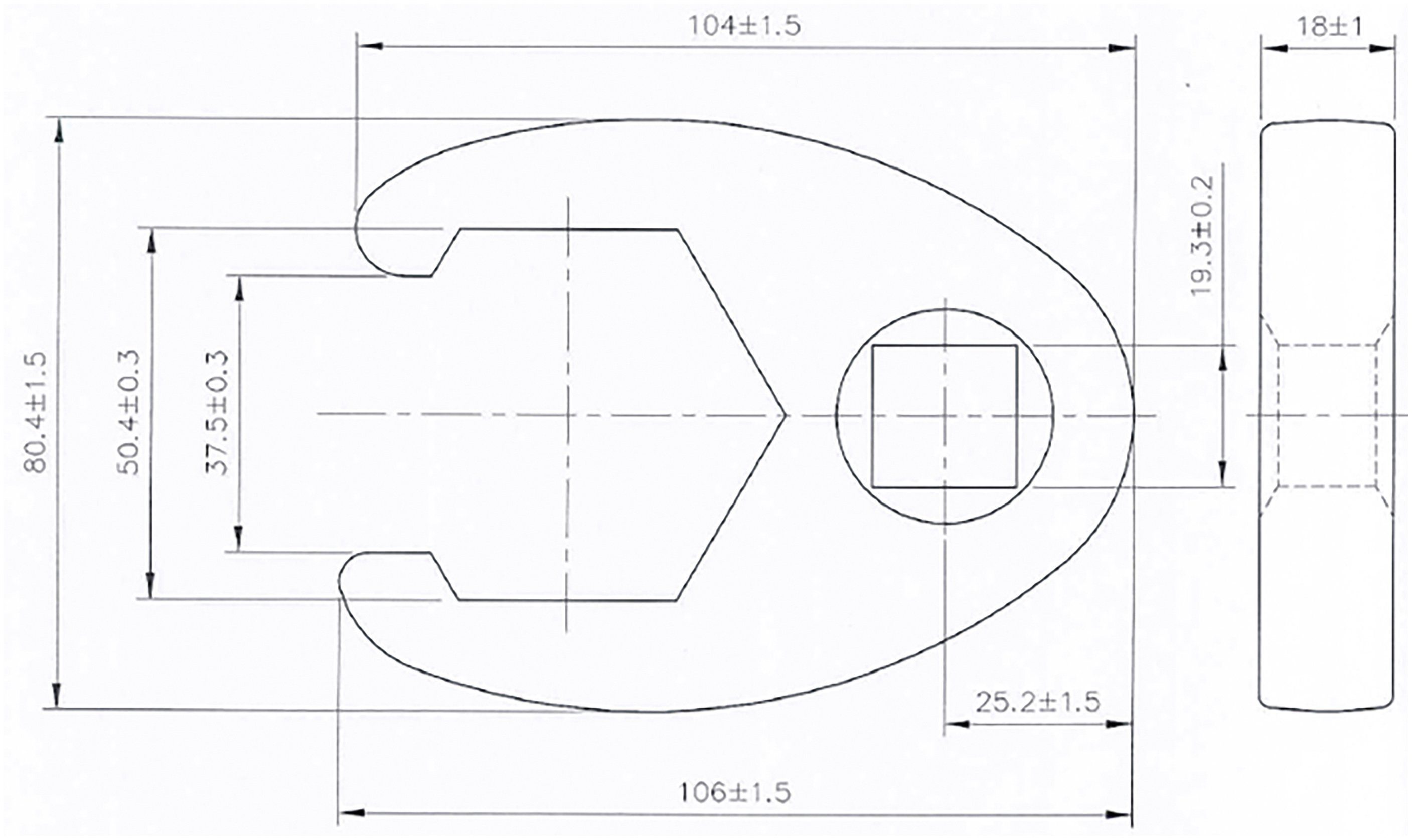 20 12,5 Werkzeugset (1/2) mm (3/4) BGS Innenvierkant Antrieb mm 8-tlg., / Hahnenfußschlüssel-Satz,