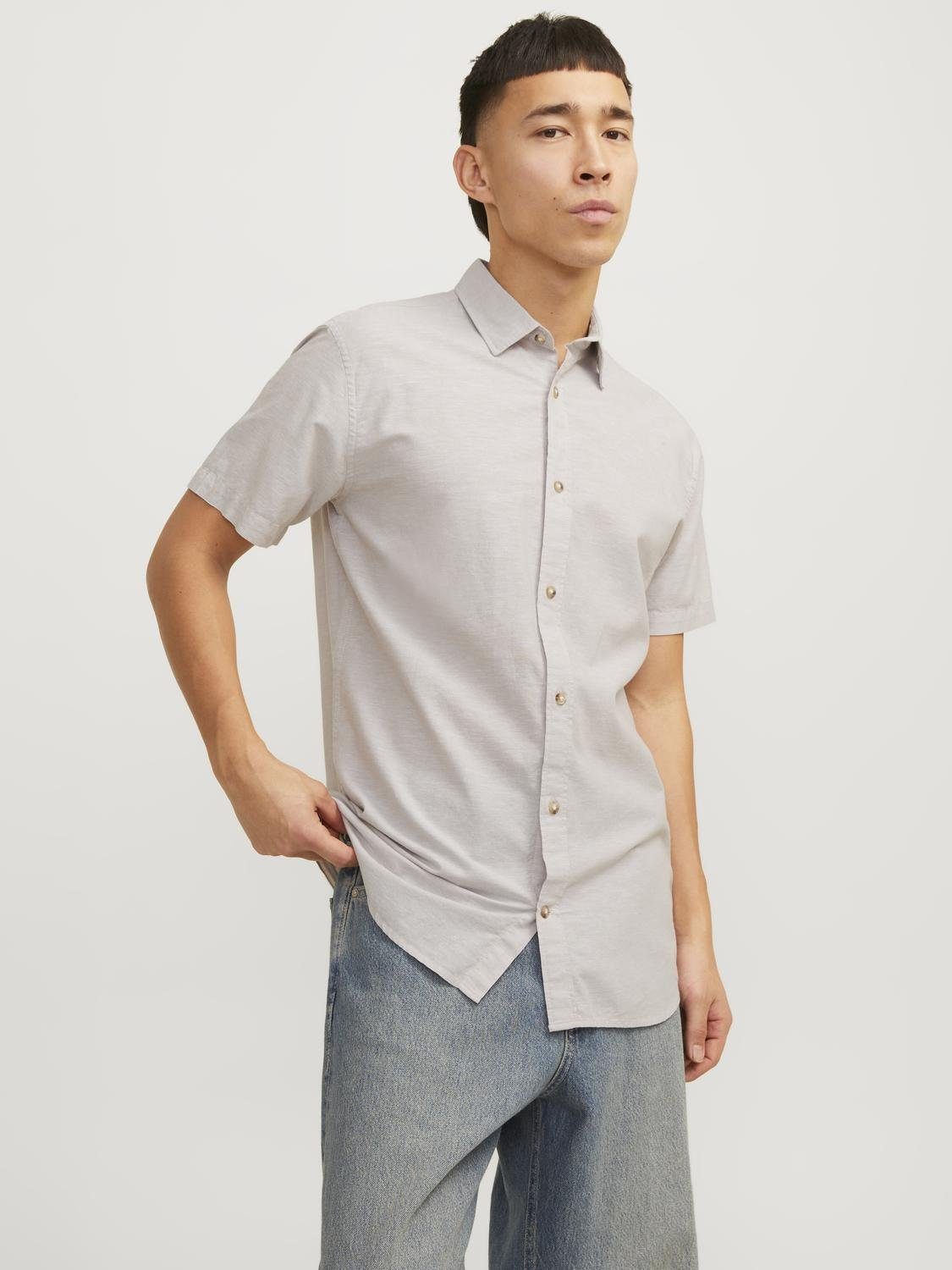 Jack & Jones Kurzarmhemd JJESUMMER LINEN BLEND SHIRT SS SN