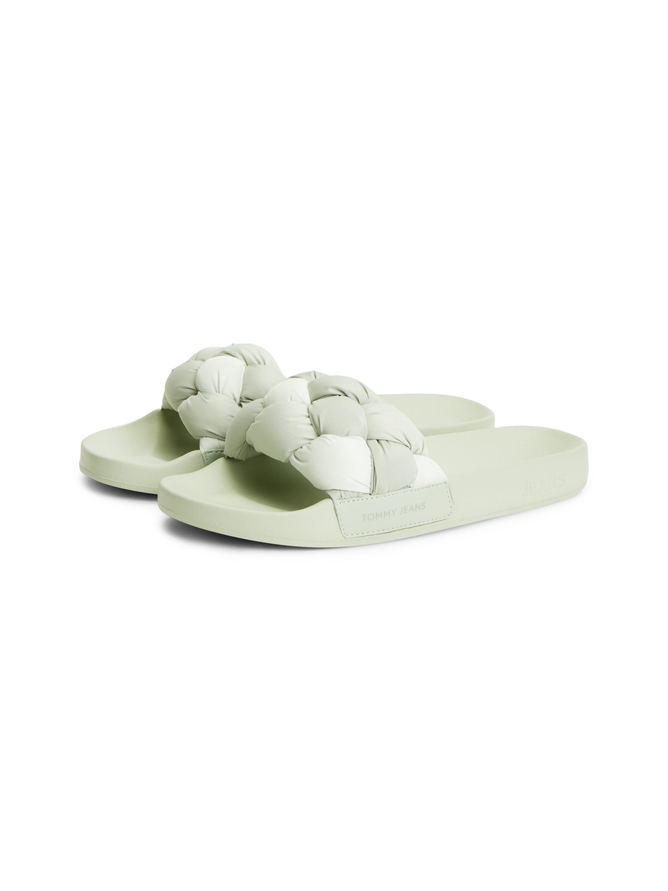 Tommy Jeans TJW BRAIDED SLIDES Pantolette Sommerschuh, Schlupfschuh, Strandschuh mit geflochtener Bandage