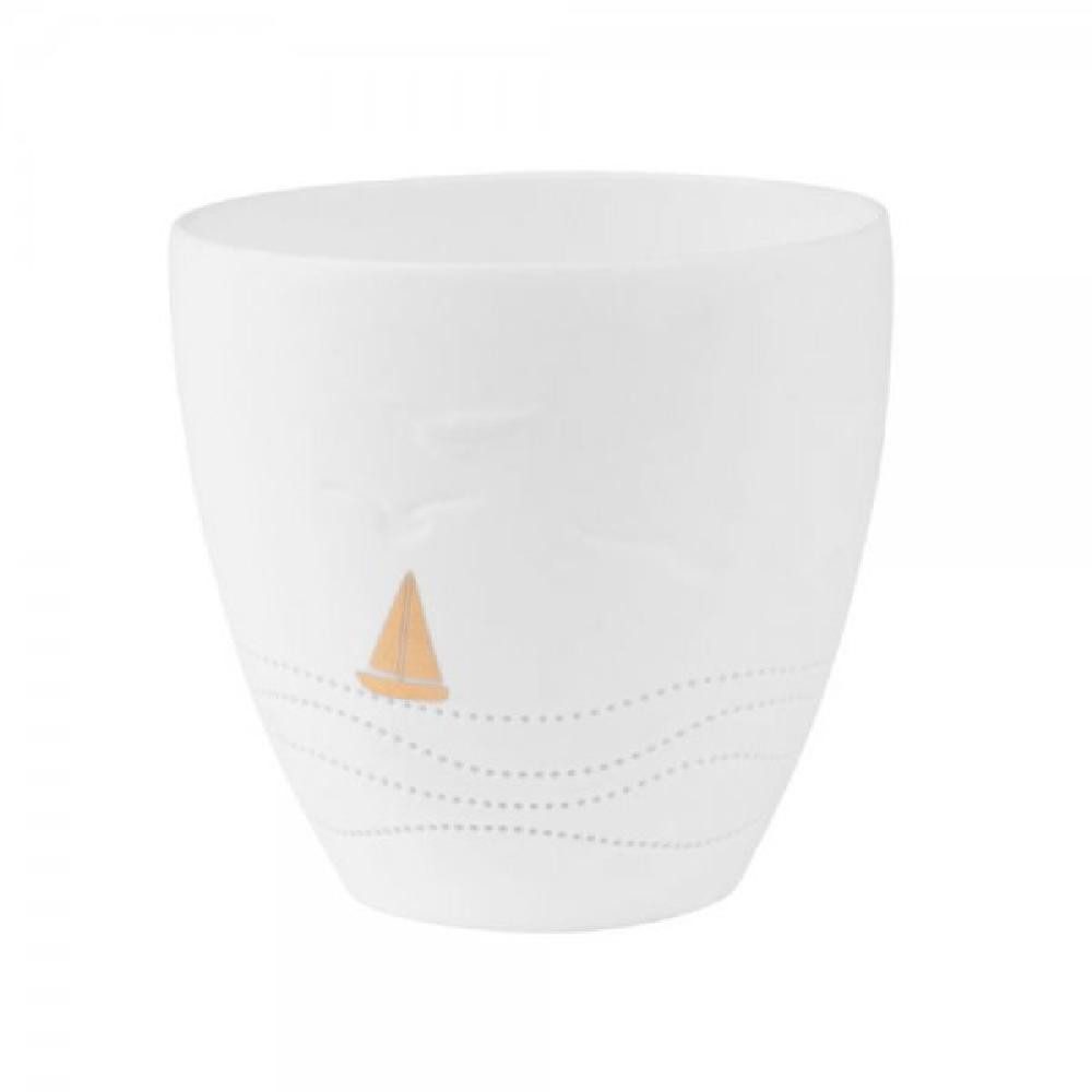 Räder Kerzenhalter Design Teelichthalter Poesielicht Meer als Worte Boot (9cm)