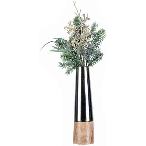 Creativ deco Dekovase Weihnachtsdeko (Set, 2 St., 1 Vase, 1 Bouquet), mit hübschem Tannen-Mix-Bouquet