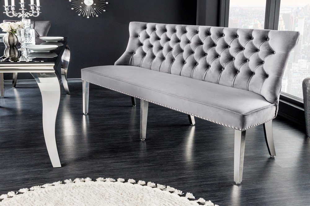 riess-ambiente Sitzbank CASTLE DELUXE 165cm grau / silber (Einzelartikel, 1 günstig online kaufen