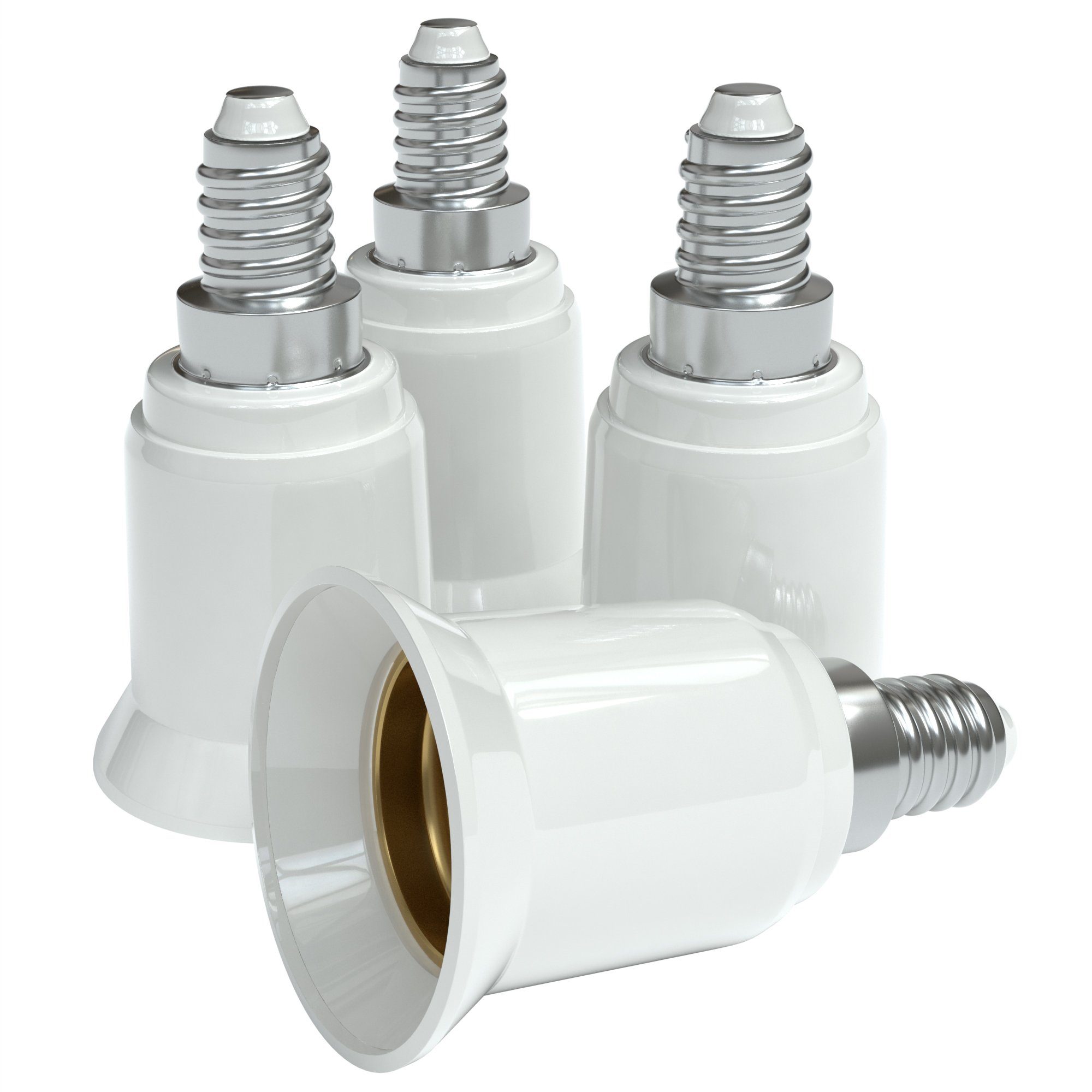 EAZY CASE Lampenfassung Lampensockel Sets E14 auf E27 Adapter Fassung Lampe Stecker Glühbirne, (Spar-Set), Lampenadapter E14 zu E27 Adapter Lampen LED Halogen Energiesparlampen