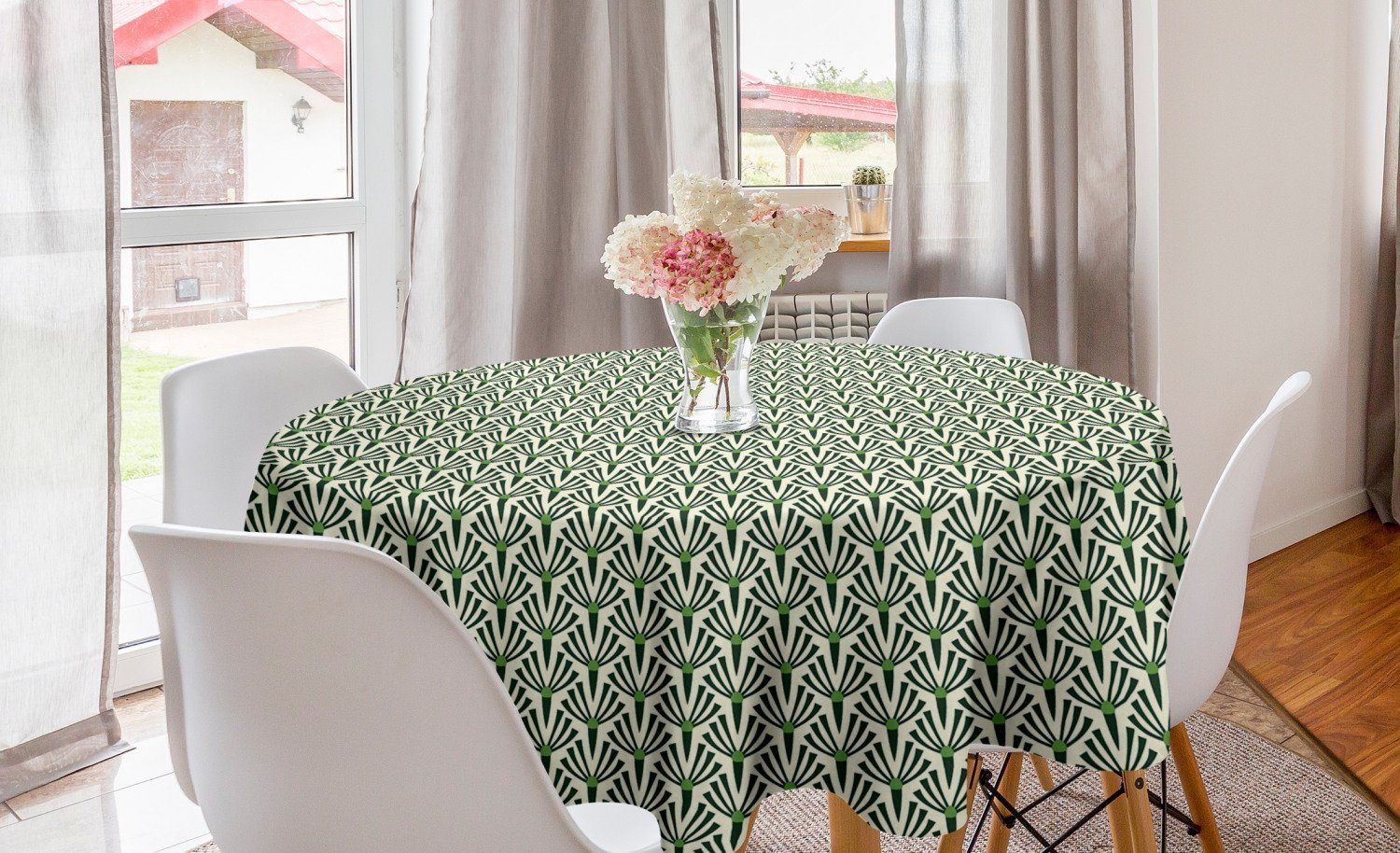 für Dekoration, Tischdecke inspiriert Botanical Tischdecke artsy Abakuhaus Küche Art Abdeckung Deco Esszimmer Kreis