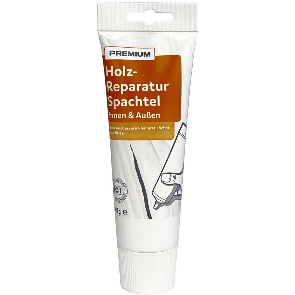 Wilckens Farben Spachtelmasse Premium Holz-Reparaturspachtel Weiß Innen & Außen 400g Holzspachtel, Universell einsetzbar für Holzoberflächen