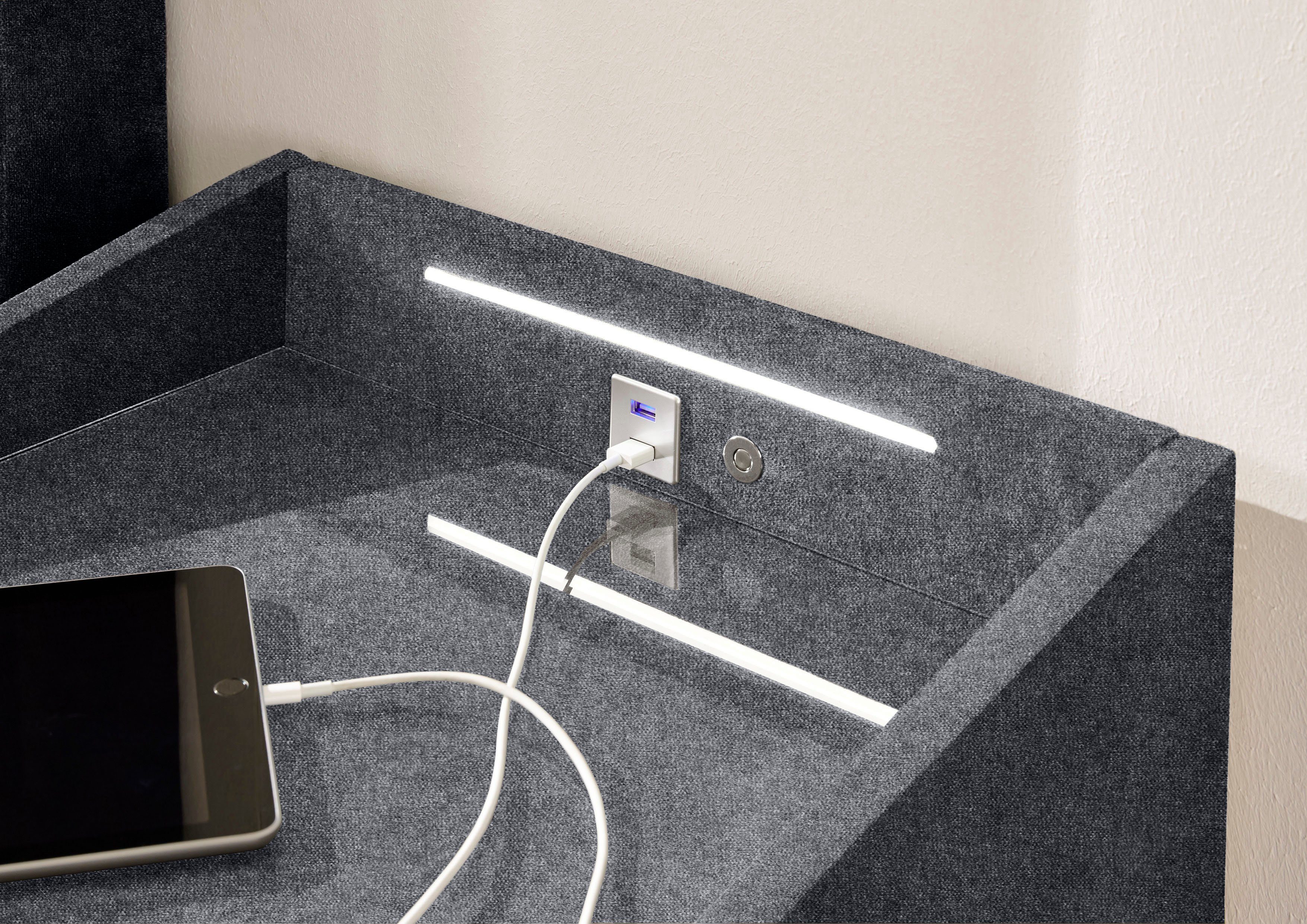 ED EXCITING DESIGN Moon, LED-Beleuchtung USB-C-Anschluss & USB-Anschluss mit und Nachtkonsole