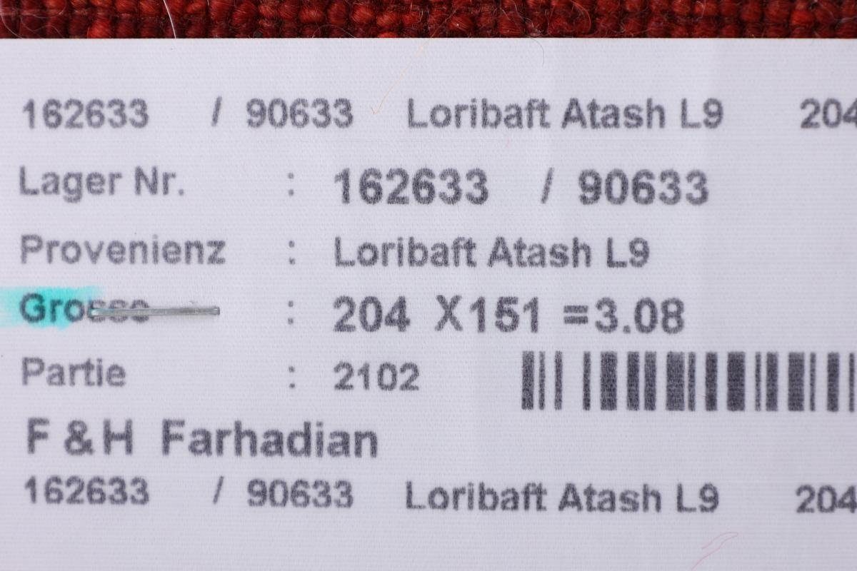 Orientteppich Perser Gabbeh Loribaft Nain Handgeknüpfter Höhe: Nowbaft mm 150x205 rechteckig, 12 Trading, Moderner