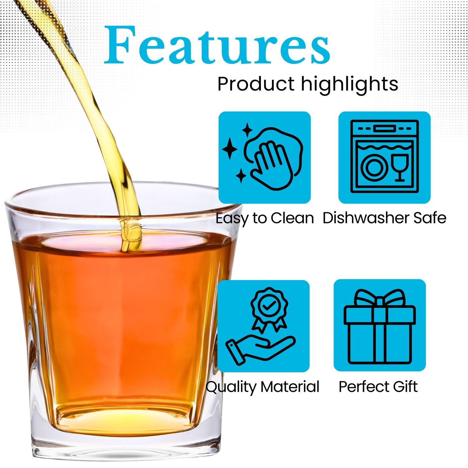 Intirilife Whiskyglas, 2-tlg., Glas, Old Fashioned Whiskey Glas