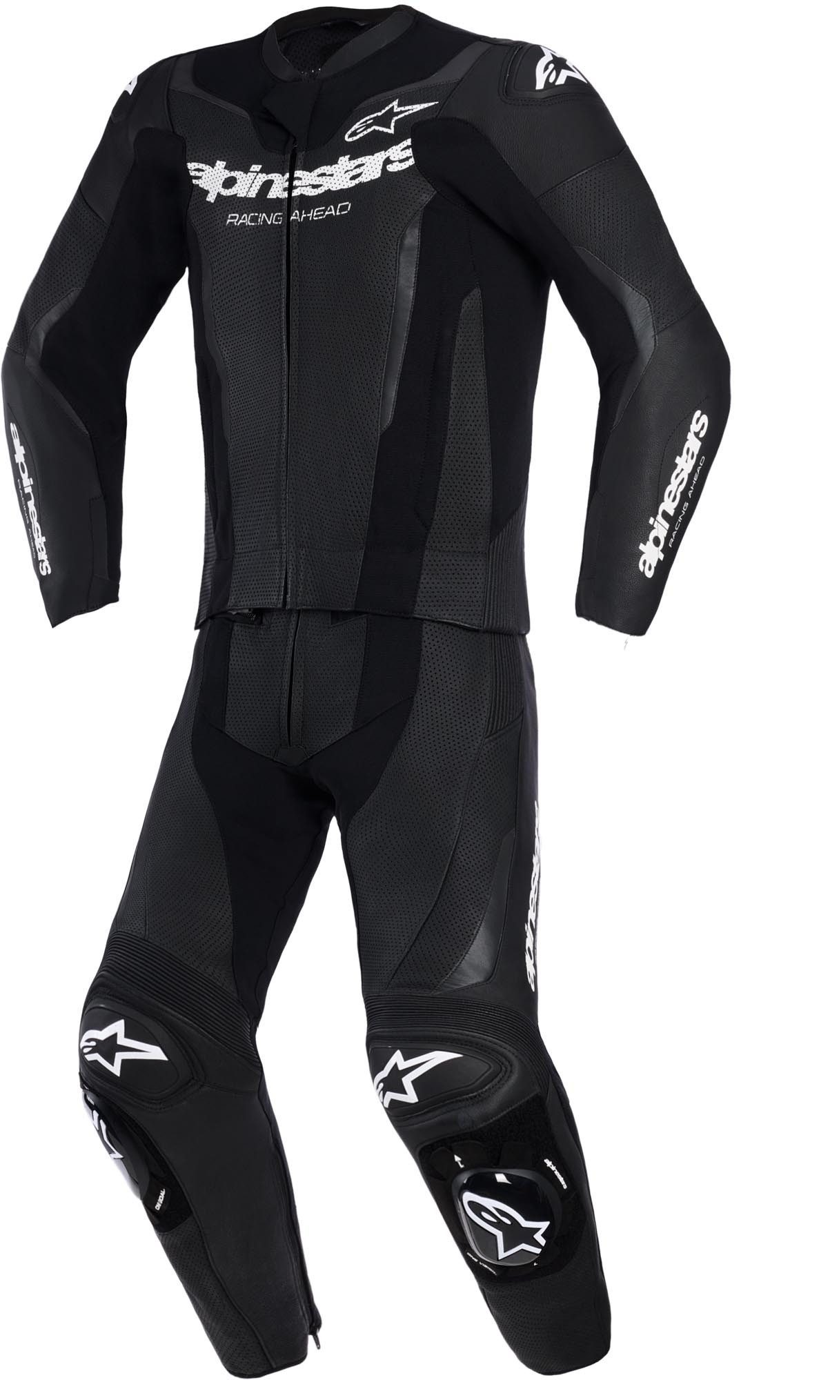 Alpinestars Motorradkombi GP Force V2 2-Teiler Motorrad Lederkombi Airbag vorbereitet,Verbindungsreißverschluss,Ellenbogenprotektore