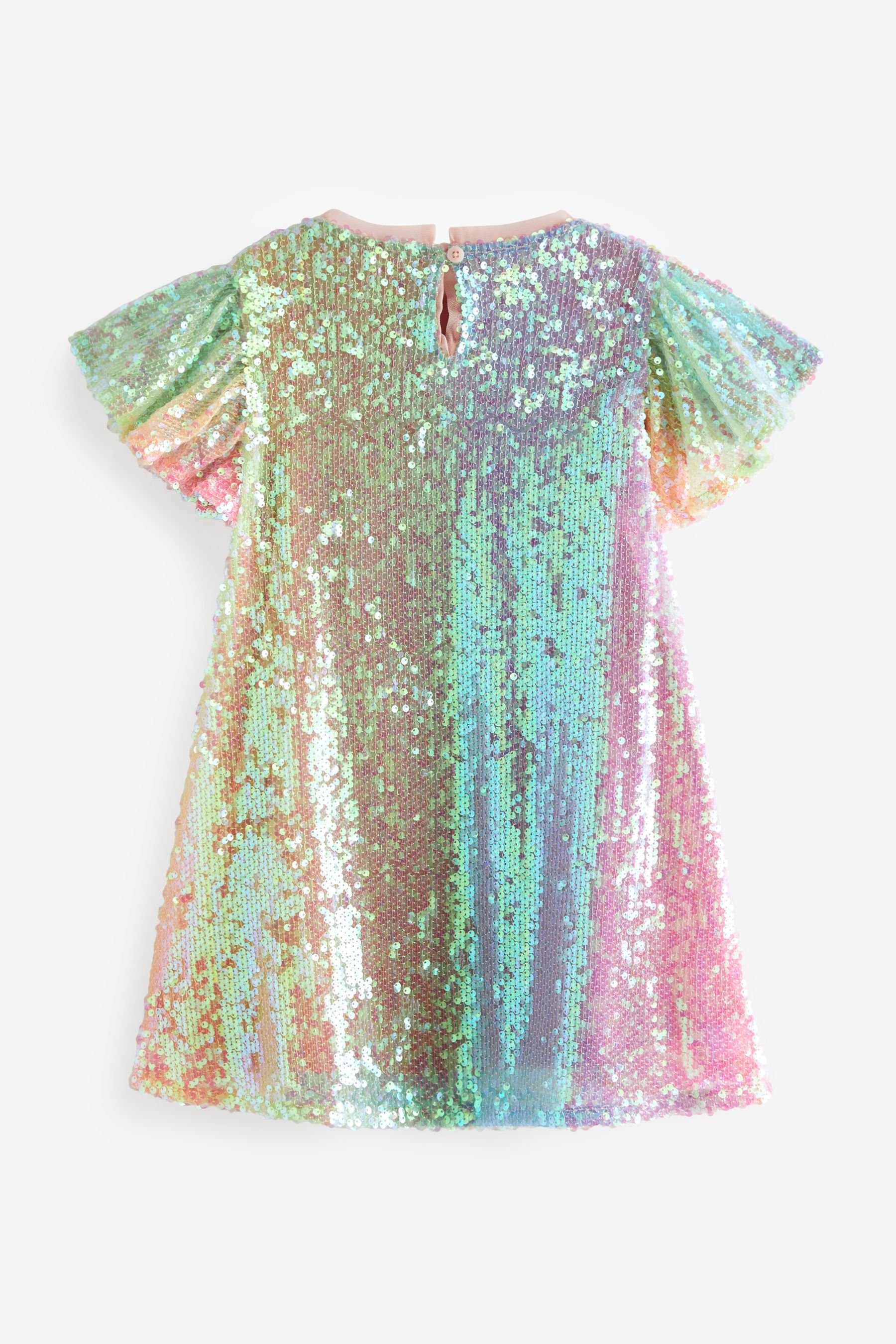 Next Pailletten Rainbow Paillettenkleid mit Funkelndes Partykleid (1-tlg) Pink/Blue/Green