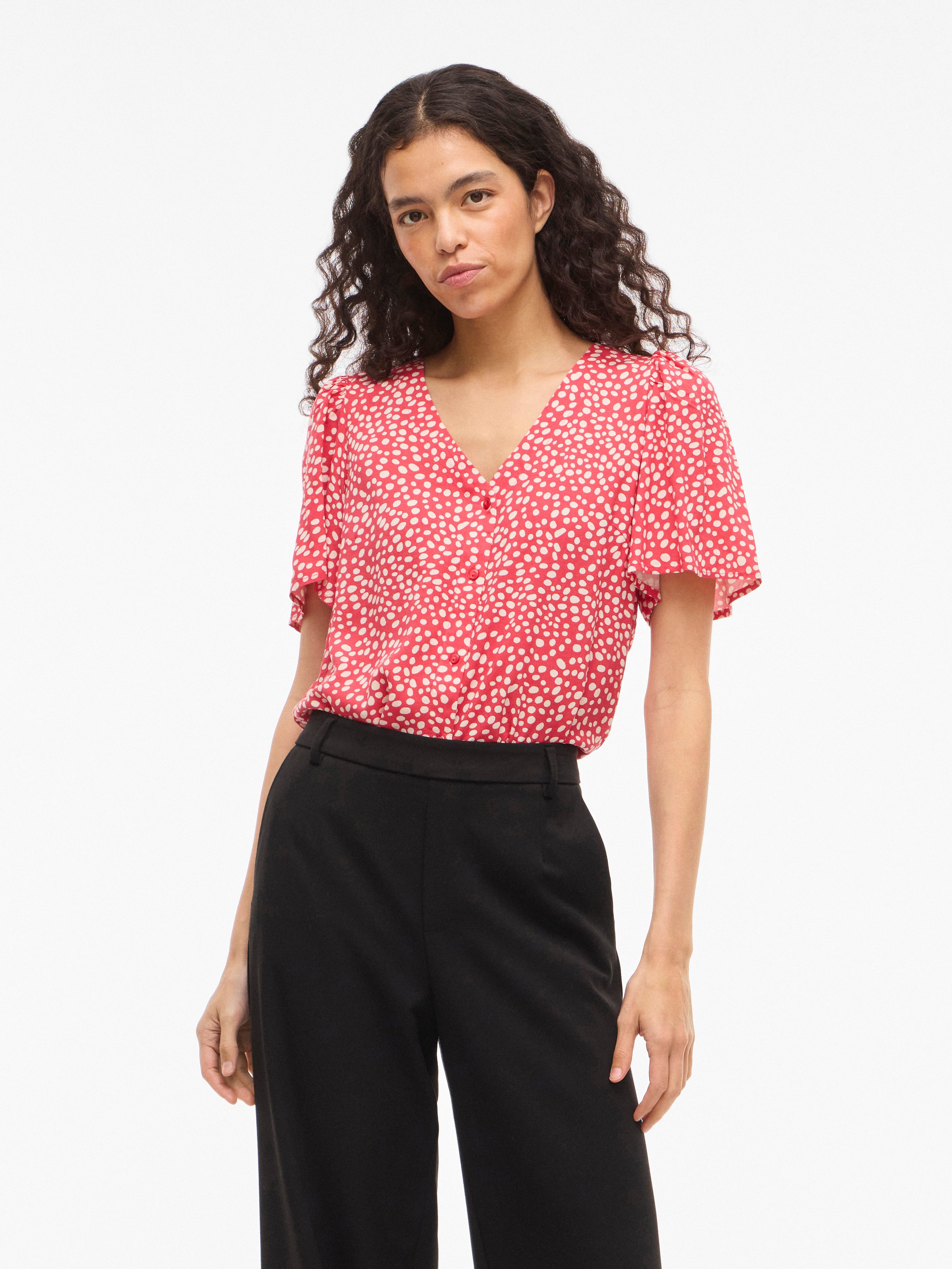 Vila Hemdbluse VIGRACE V-NECK S/S SHIRT - NOOS