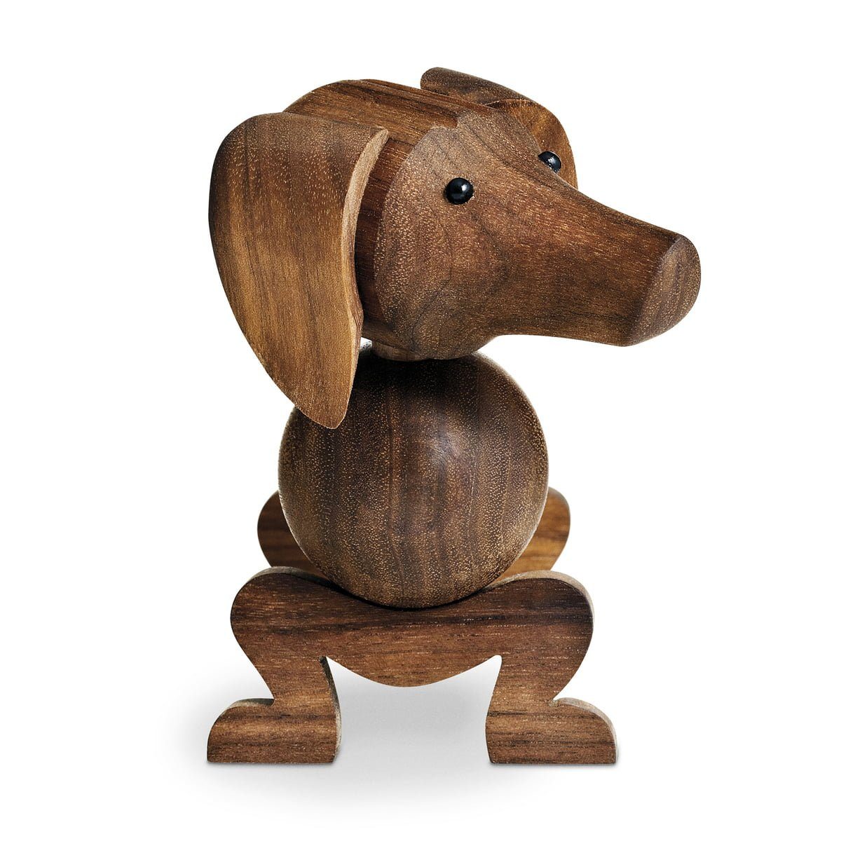 KAY BOJESEN Denmark Dekofigur Hund; Dekoobjekt Holzfigur Dackel aus Walnussholz
