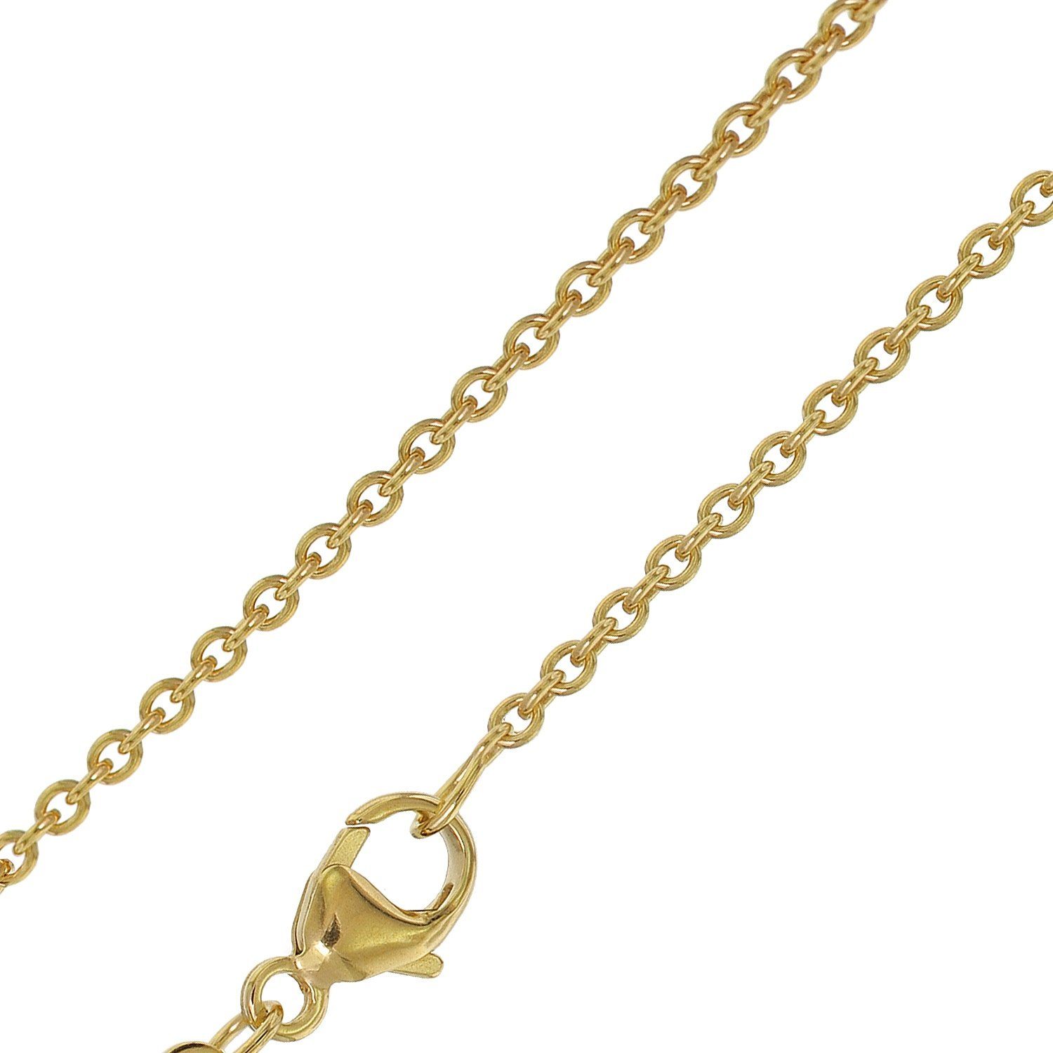 trendor Kette ohne Anhänger für 333 Gold Ankerkette 1,5 mm Länge 38/36 cm