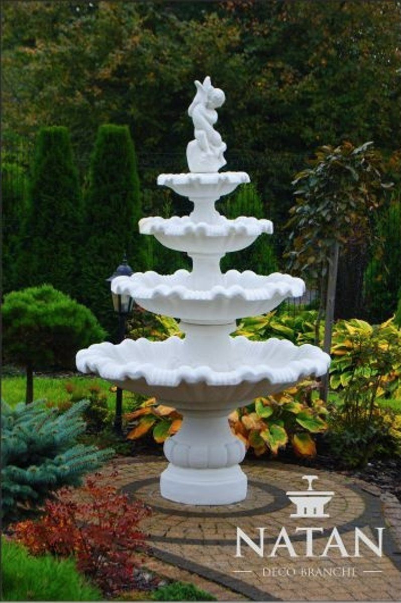 JVmoebel Skulptur Zierbrunnen Springbrunnen Brunnen Garten Fontaine Teich GRECO RAGAZZI