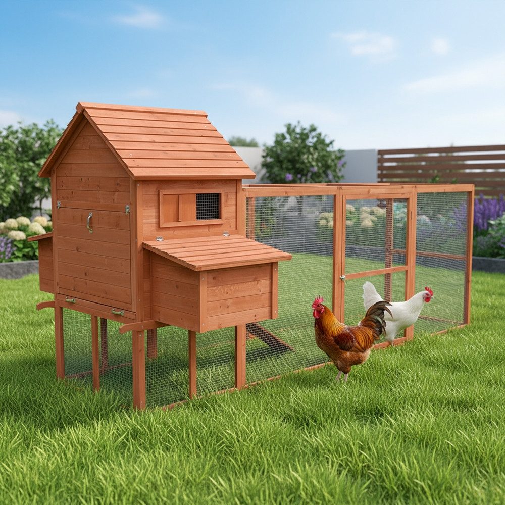 Mucola Hühnerstall Hühnerstall Stall Geflügelstall Hasenstall Kaninchenkäfig Käfig, 2 Nestboxen