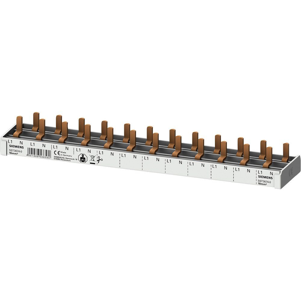 63 230 A V 10 5ST3674-0 SIEMENS mm² Anzahl Verteilerbox Sammelschiene 2 Reihen Siemens